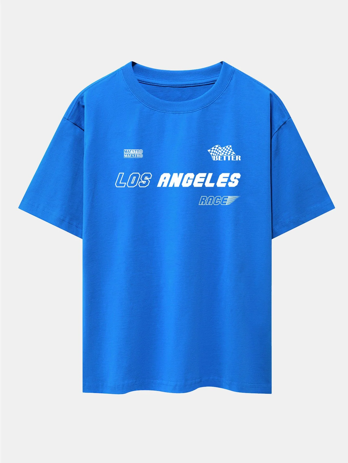 Los Angeles Slogan Druck Drop Shoulder Oversize T-Shirt - Image 9
