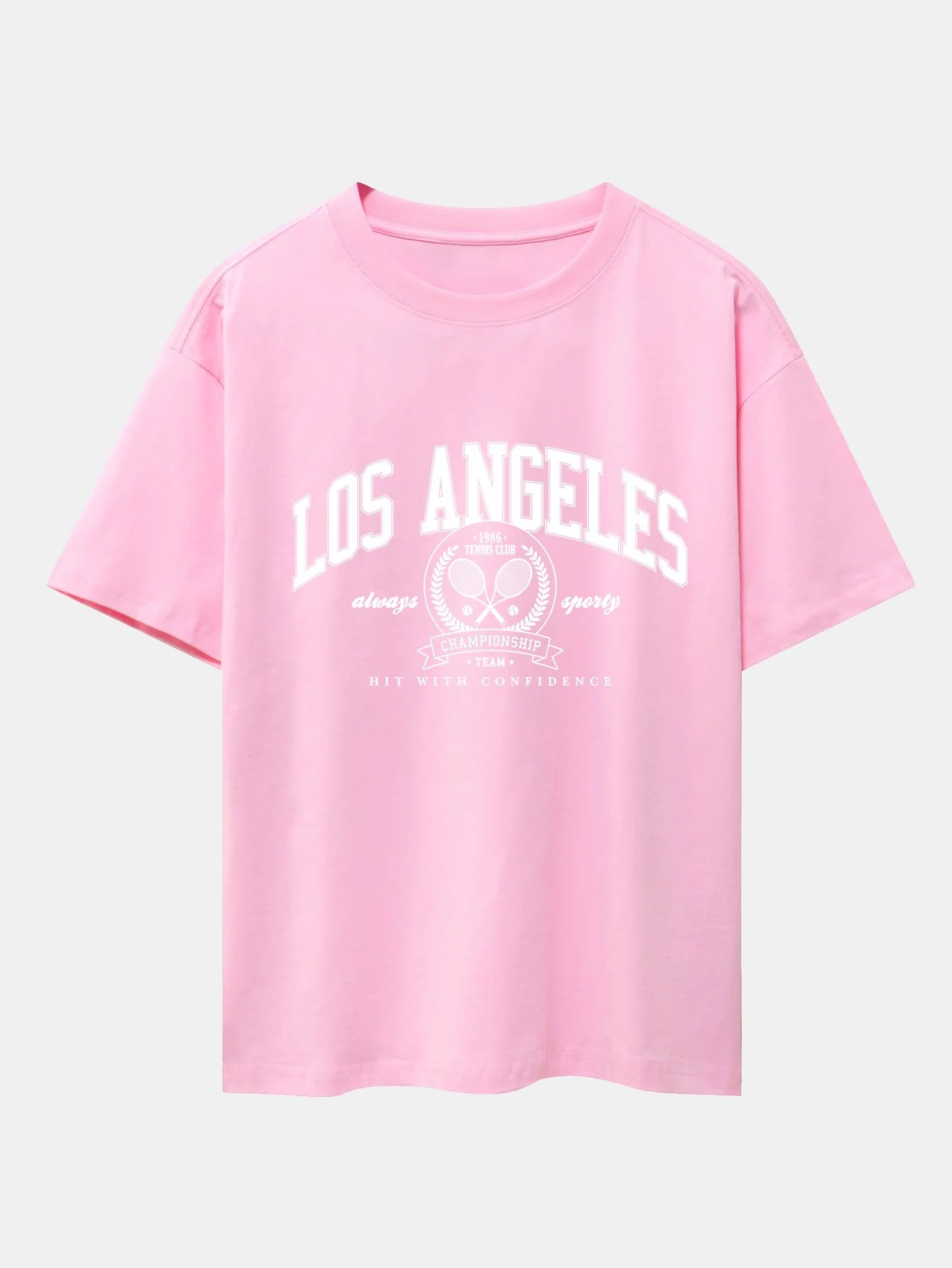 Los Angeles Tennis Druck Drop Shoulder Oversize T-Shirt - Image 2