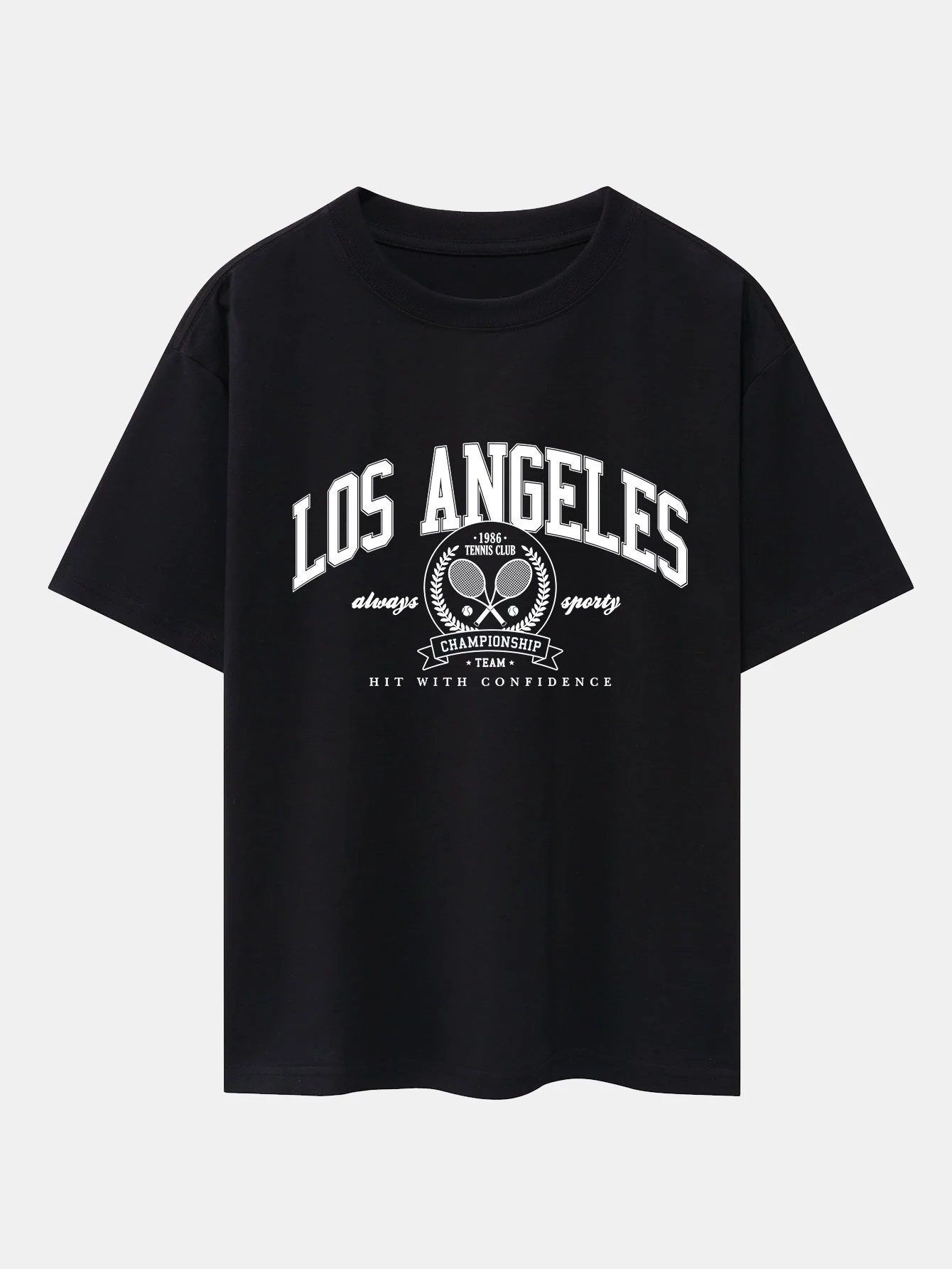 Los Angeles Tennis Druck Drop Shoulder Oversize T-Shirt - Image 3