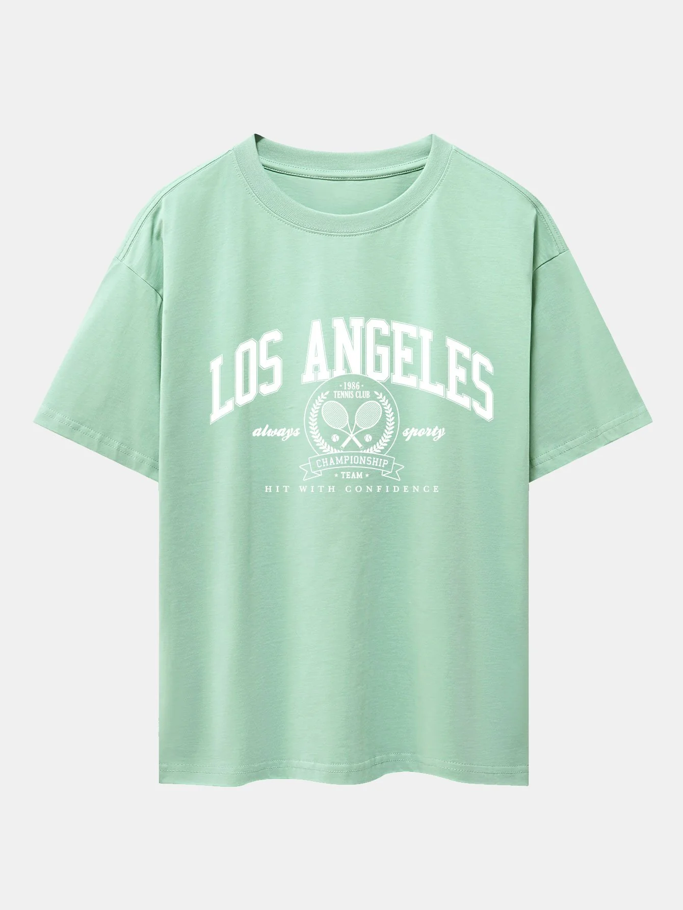 Los Angeles Tennis Druck Drop Shoulder Oversize T-Shirt - Image 4