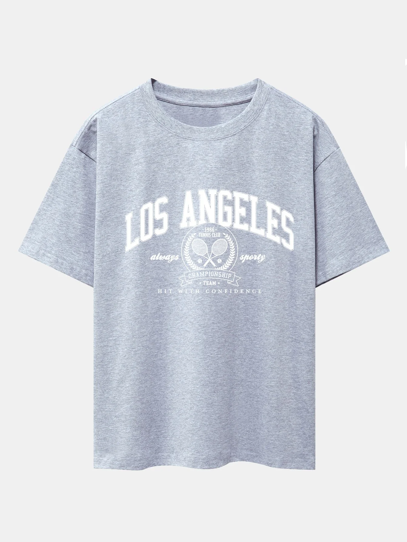 Los Angeles Tennis Druck Drop Shoulder Oversize T-Shirt - Image 5