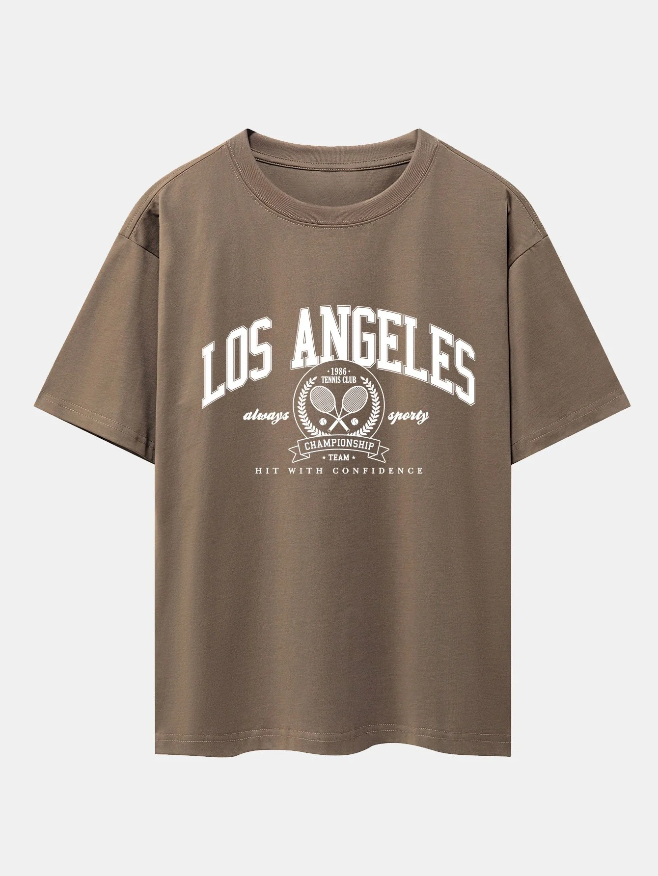 Los Angeles Tennis Druck Drop Shoulder Oversize T-Shirt - Image 6