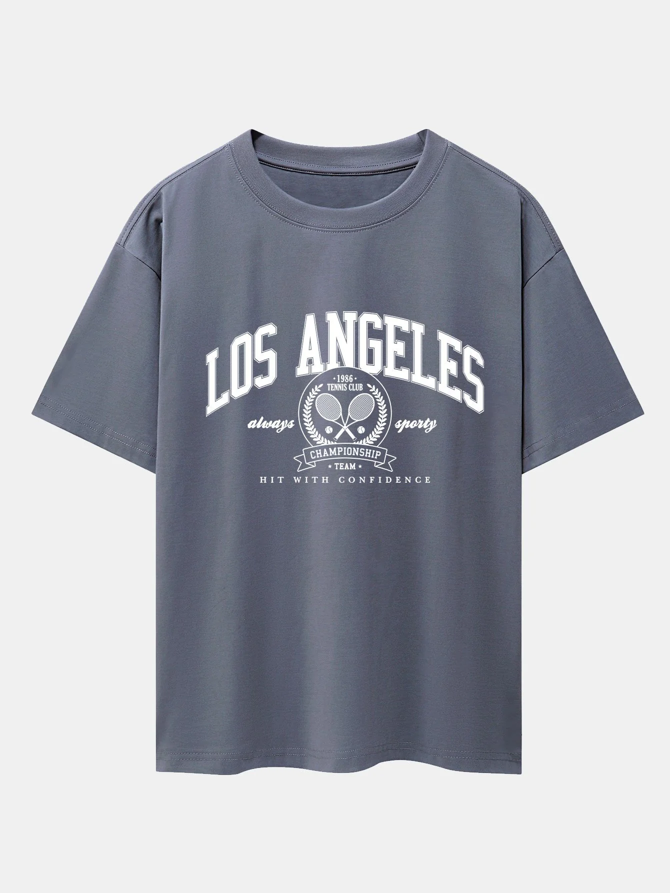 Los Angeles Tennis Druck Drop Shoulder Oversize T-Shirt - Image 7