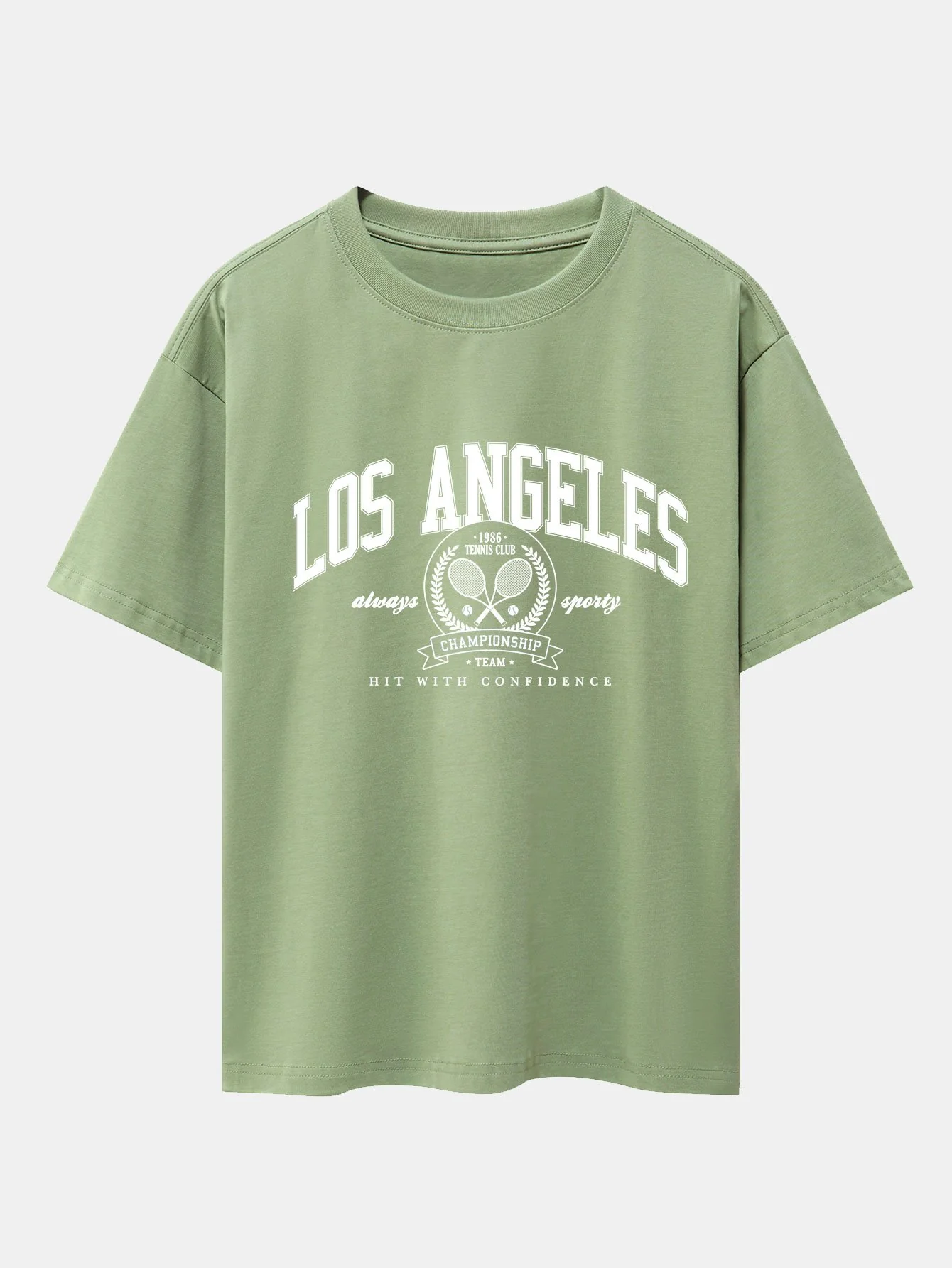 Los Angeles Tennis Druck Drop Shoulder Oversize T-Shirt - Image 9