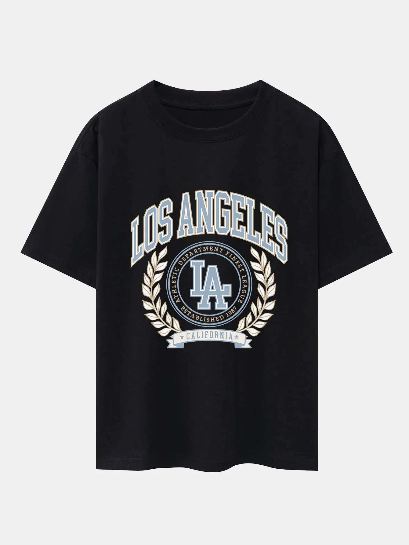 Los Angeles Varsity Print Schwergewicht Übergröße T-Shirt - Image 2