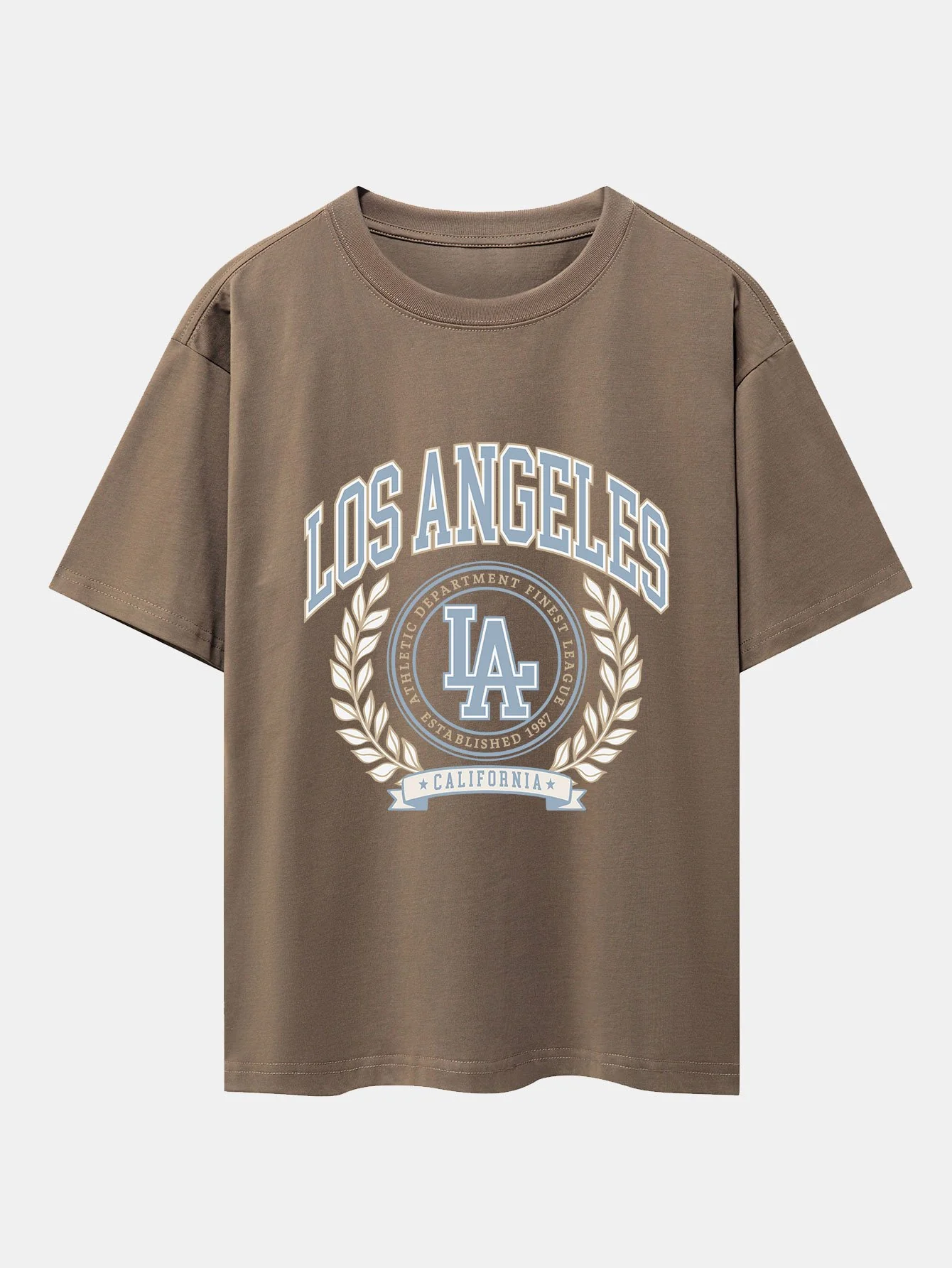 Los Angeles Varsity Print Schwergewicht Übergröße T-Shirt - Image 3