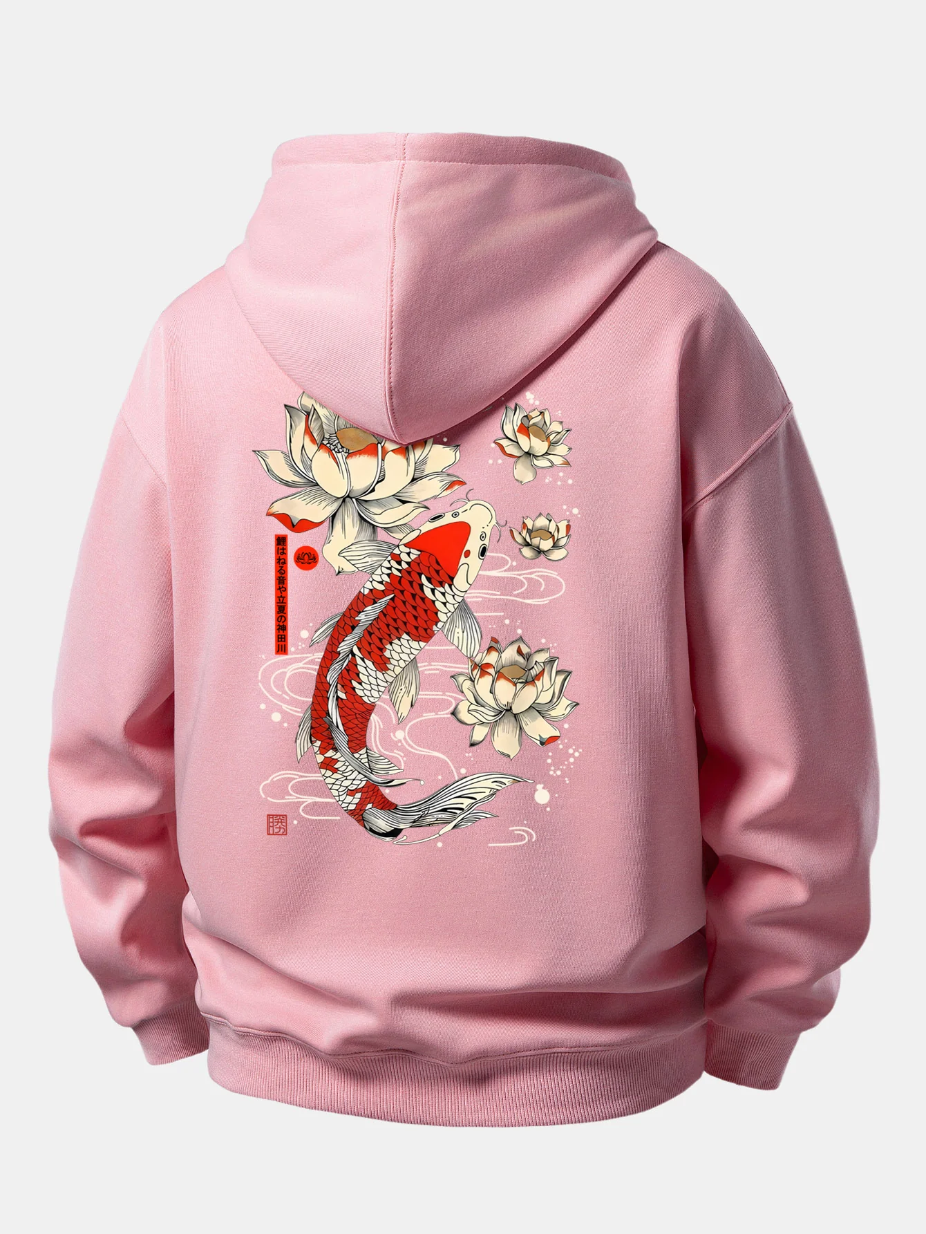 Lotus Carp Print Relax Fit Hoodie - Image 11
