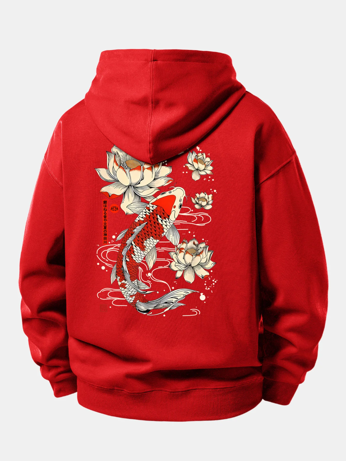 Lotus Carp Print Relax Fit Hoodie - Image 21