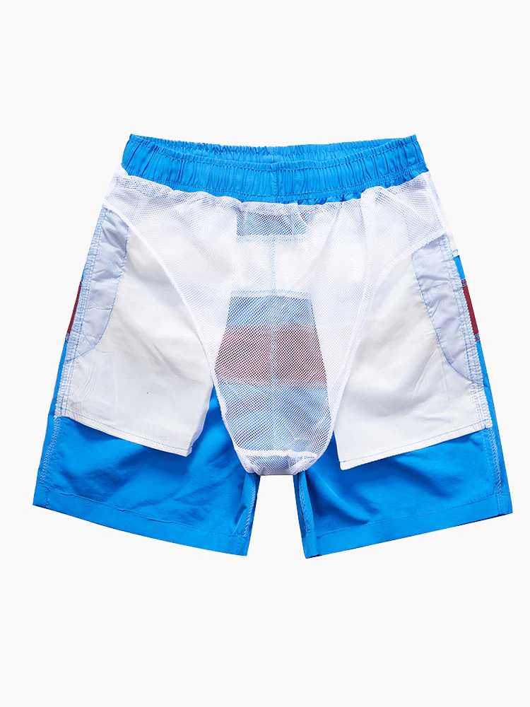 Herren Colorblock Geschnittene Badeshorts - Image 6