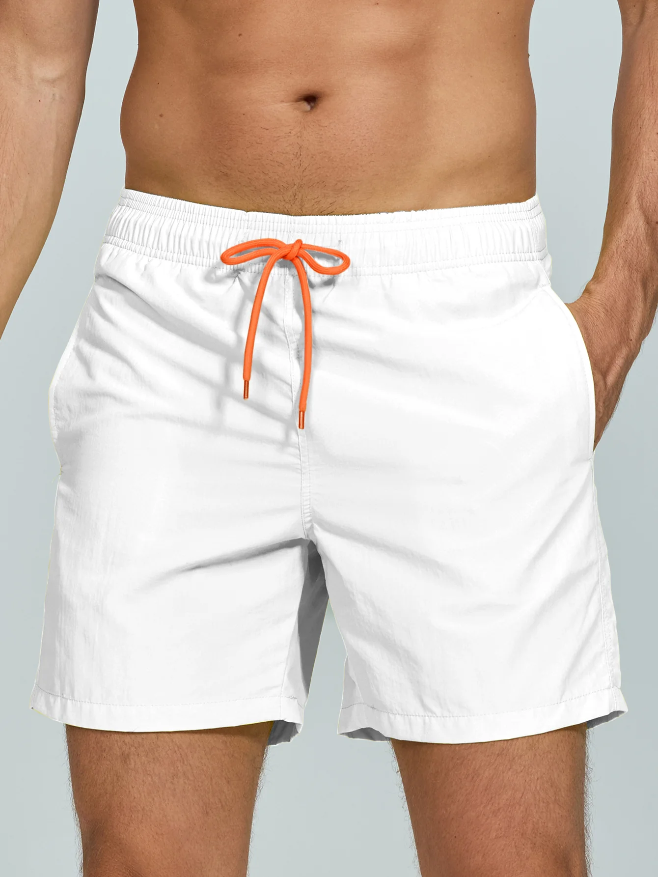 Man Mid Length Drawstring Swim Shorts - Image 4