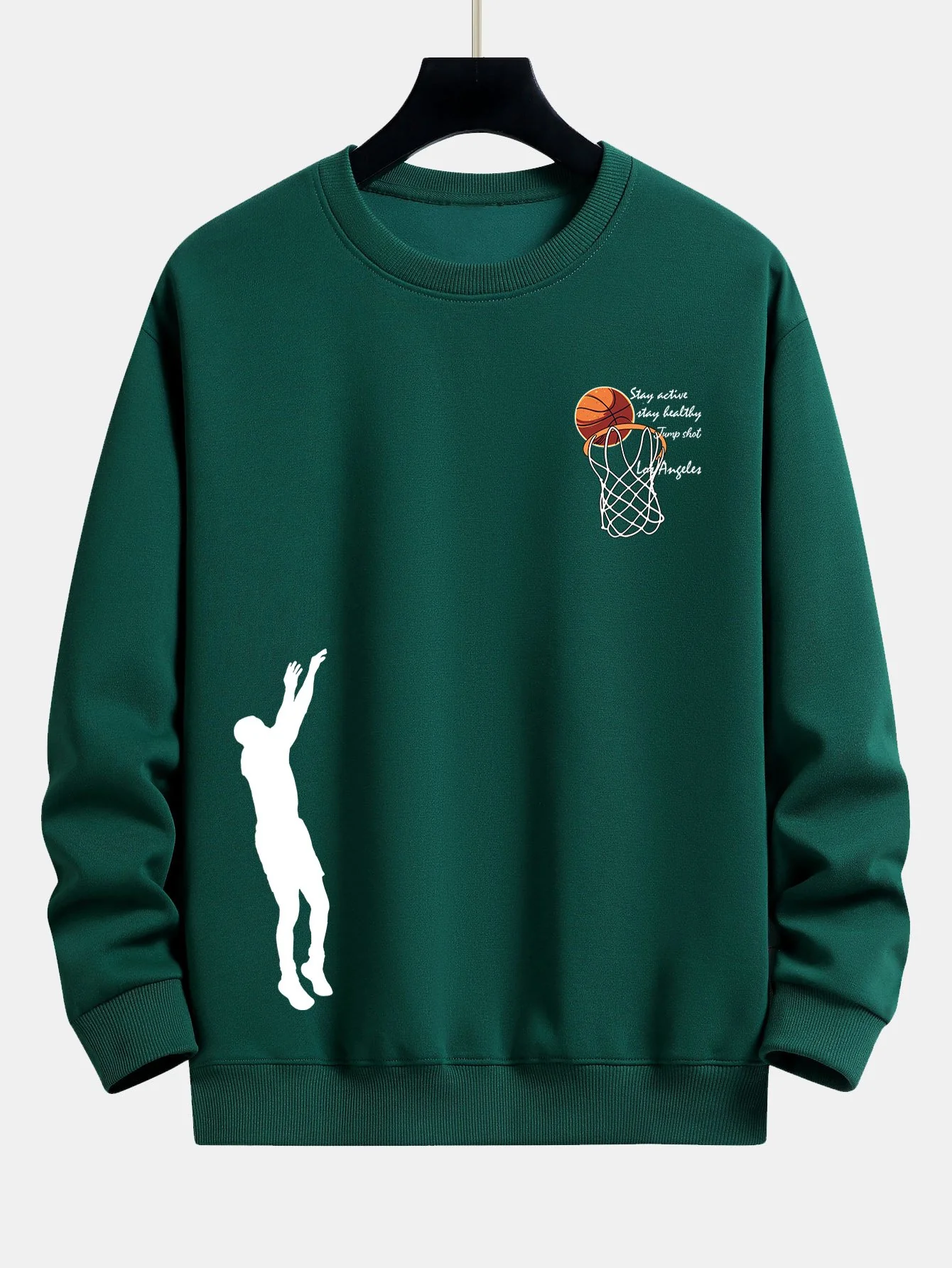 Mann Basketball Druck Relax Fit Sweatshirt - Image 3