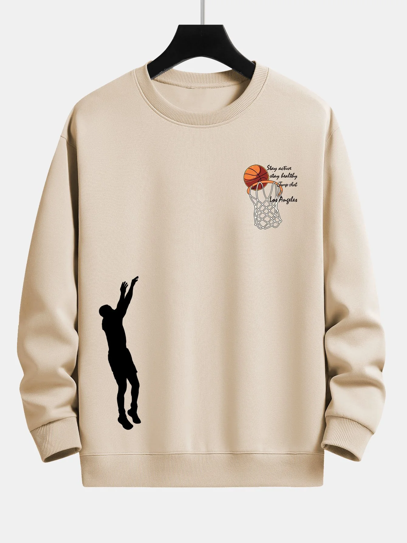 Mann Basketball Druck Relax Fit Sweatshirt - Image 4