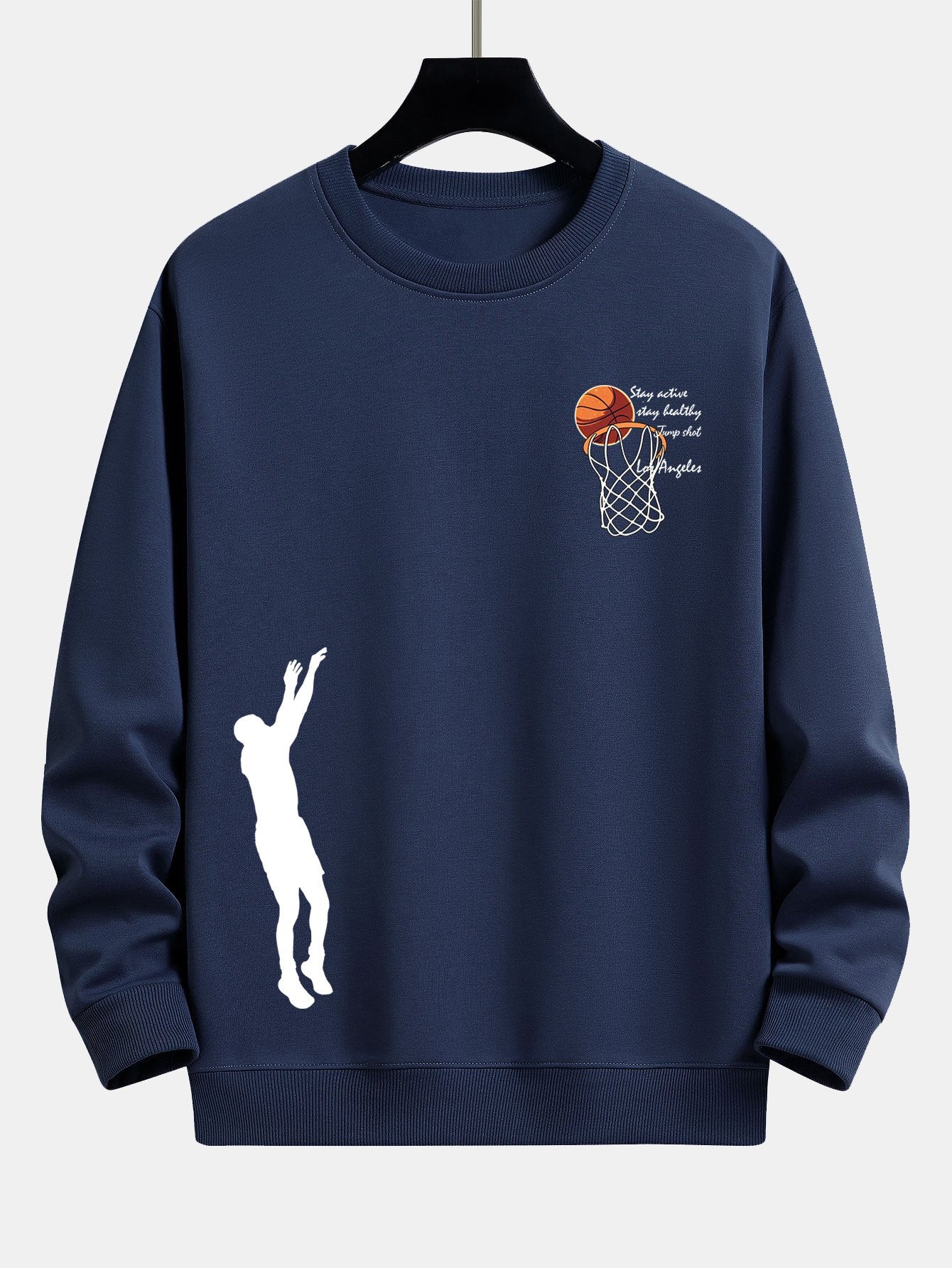 Mann Basketball Druck Relax Fit Sweatshirt - Image 5