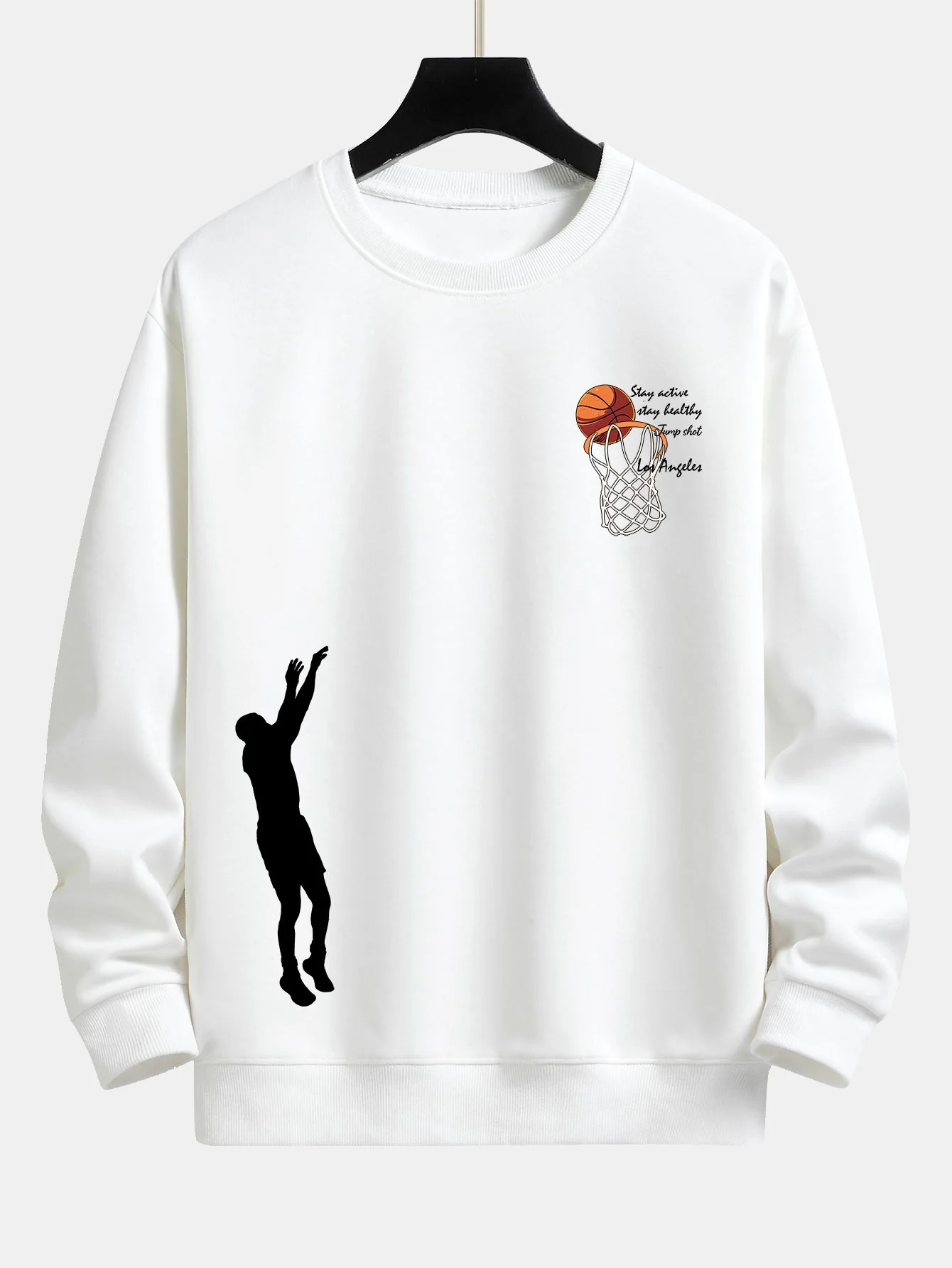Mann Basketball Druck Relax Fit Sweatshirt - Image 6