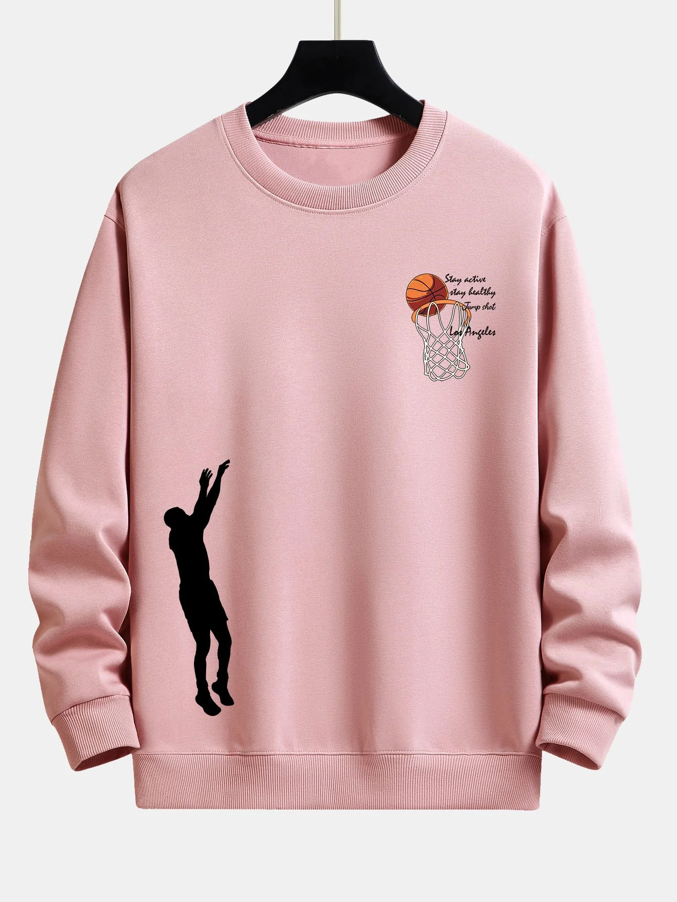 Mann Basketball Druck Relax Fit Sweatshirt - Image 7
