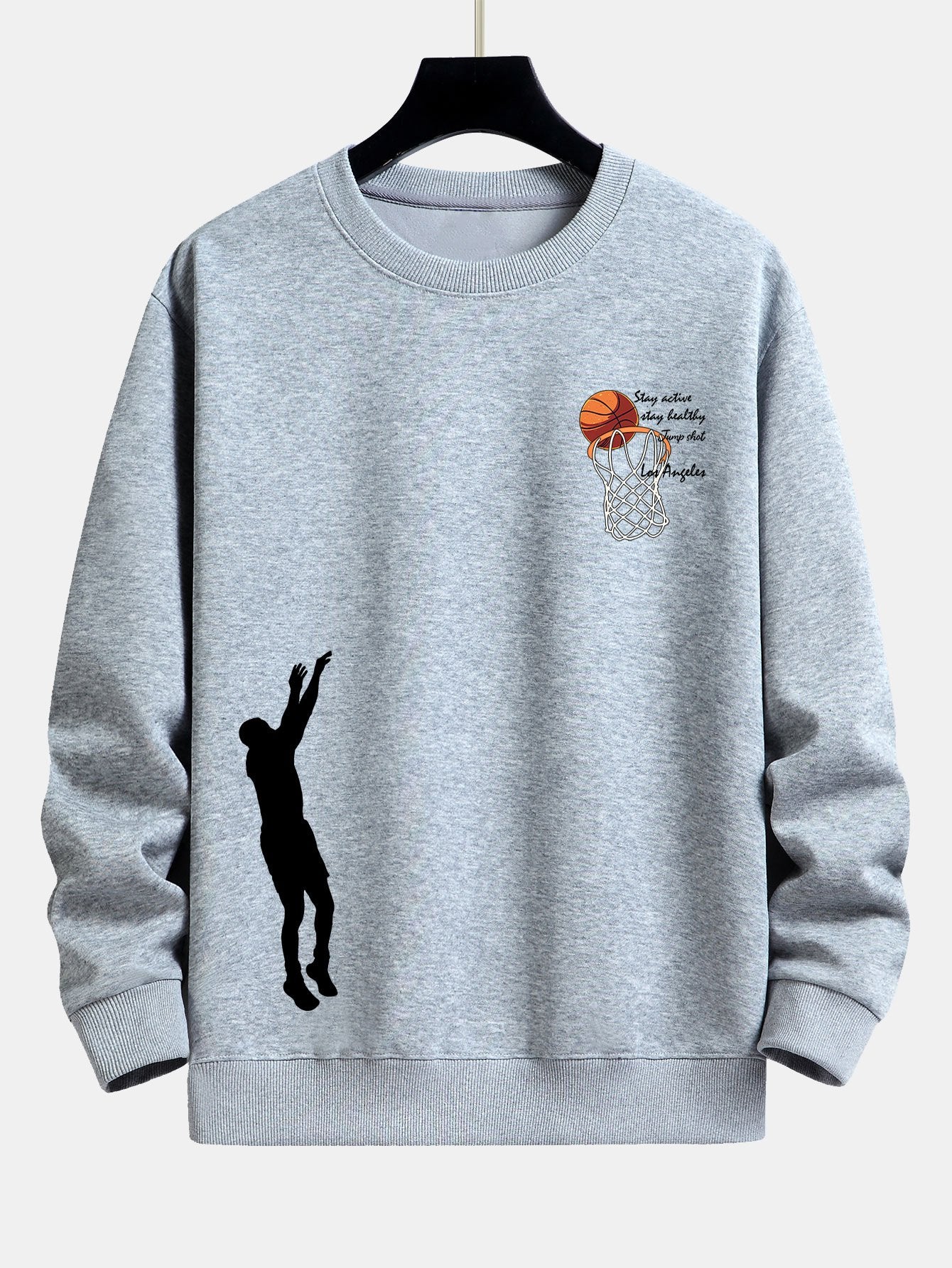 Mann Basketball Druck Relax Fit Sweatshirt - Image 8