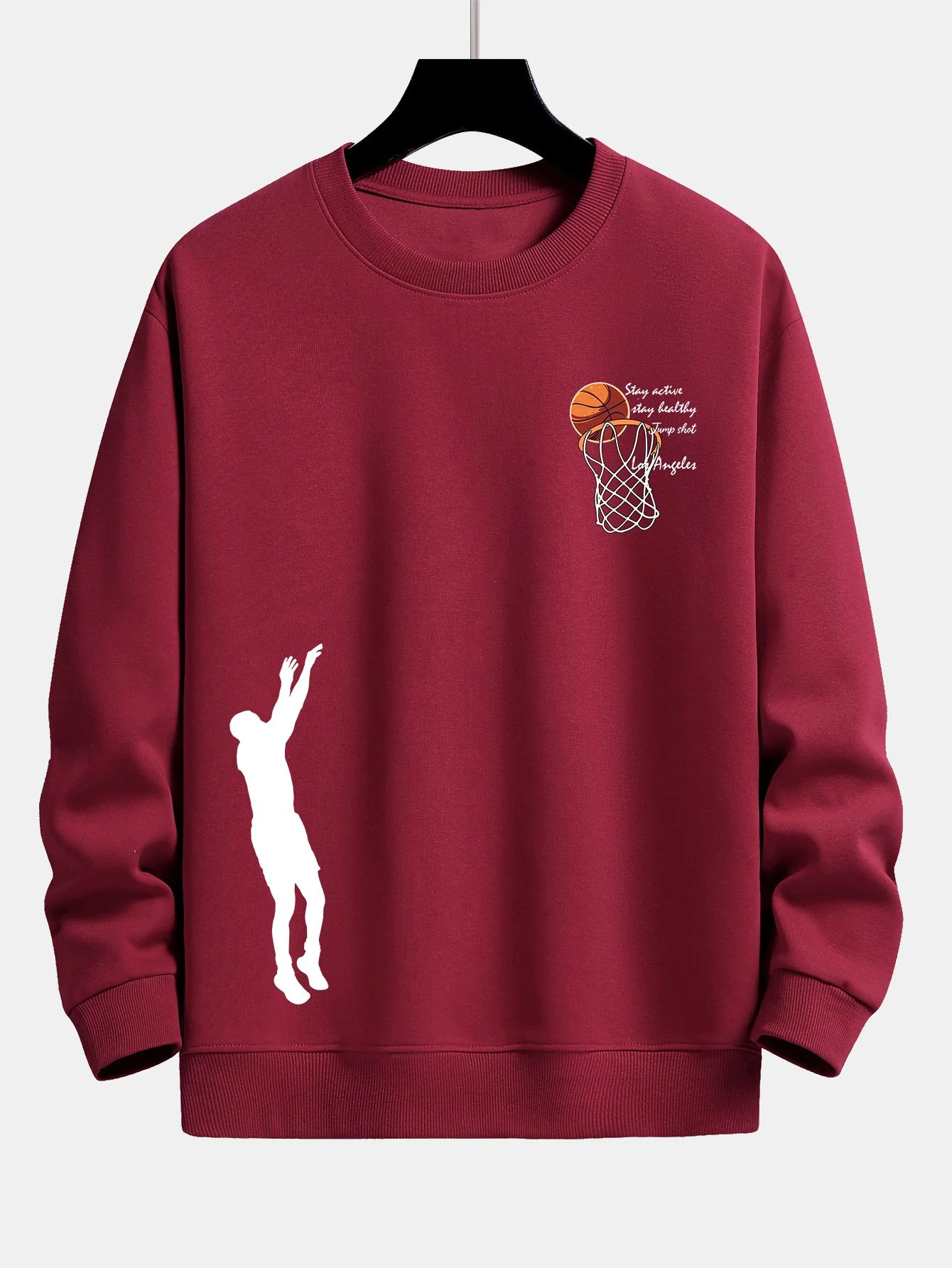 Mann Basketball Druck Relax Fit Sweatshirt - Image 9
