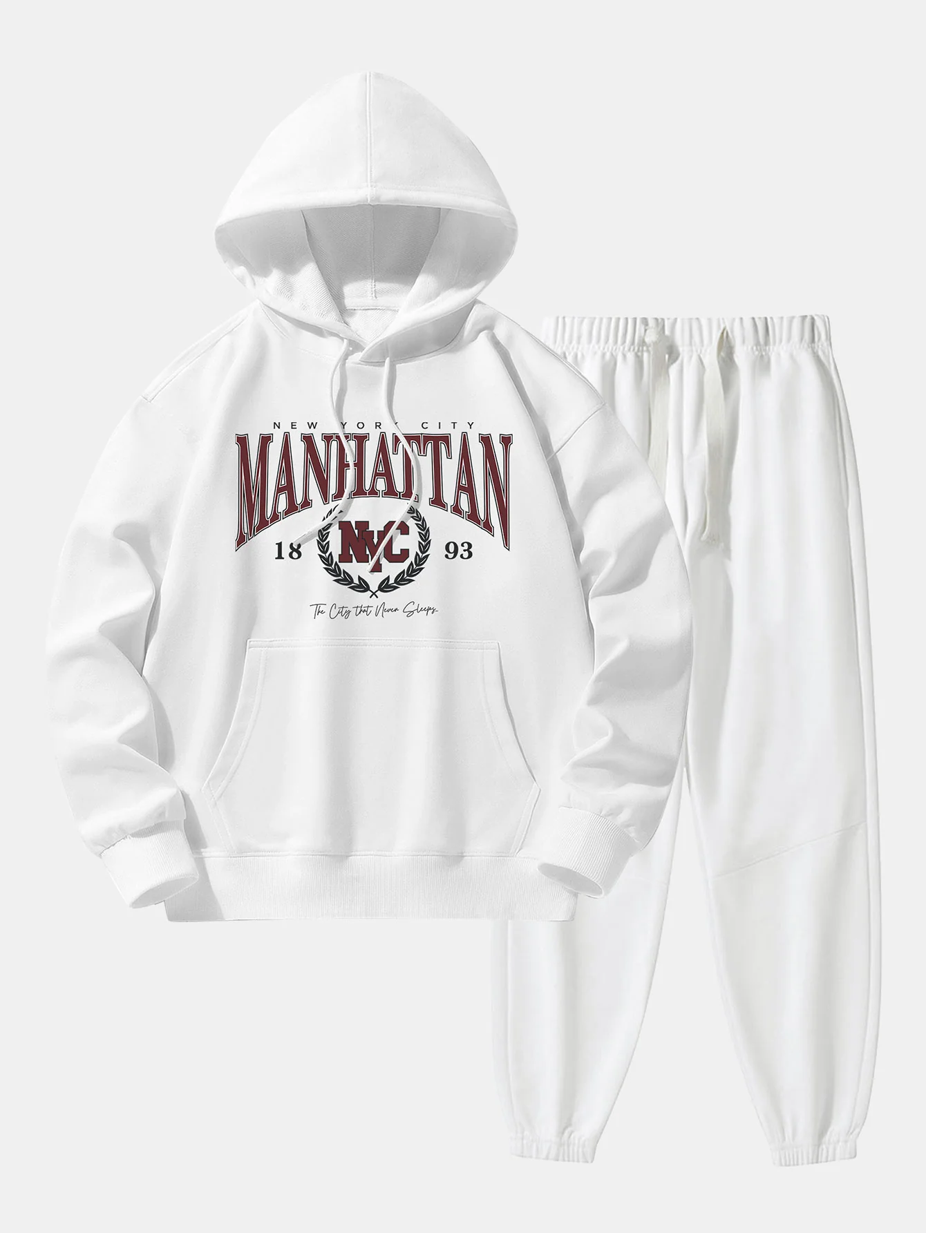 Manhattan Varsity Druck Baumwollmischung Hoodie & Jogginghose - Image 2