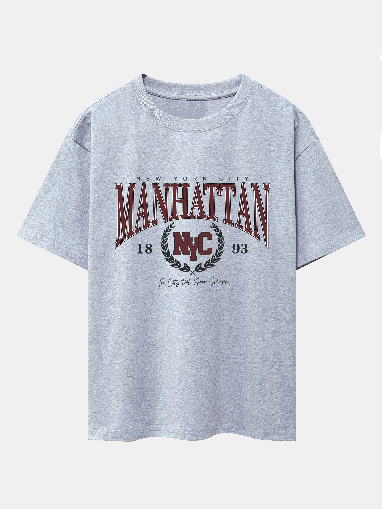 Manhattan Varsity Print Schwergewicht Oversize T-Shirt - Image 3