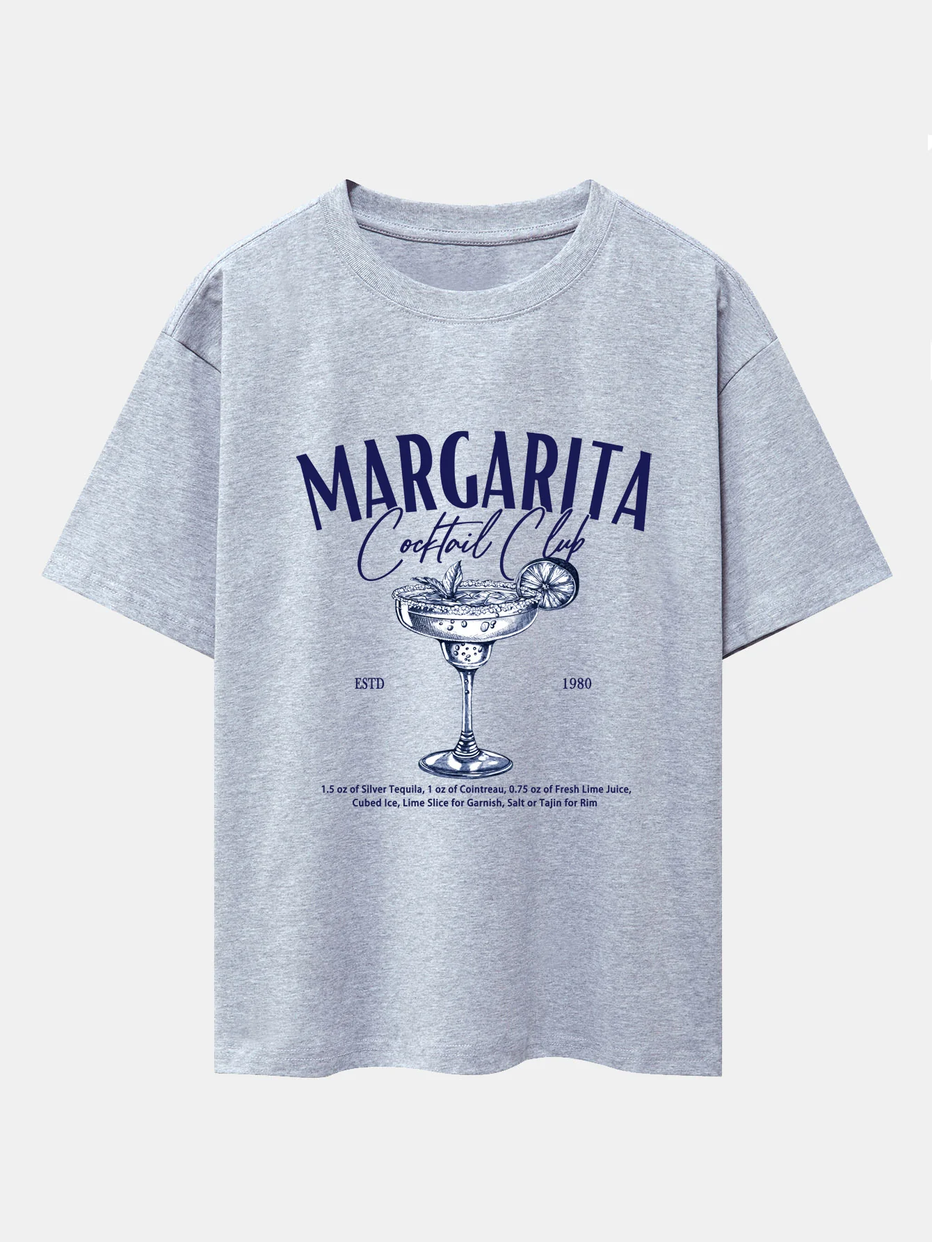Margarita Cocktail Print Drop-Shoulder Oversize T-Shirt - Image 6