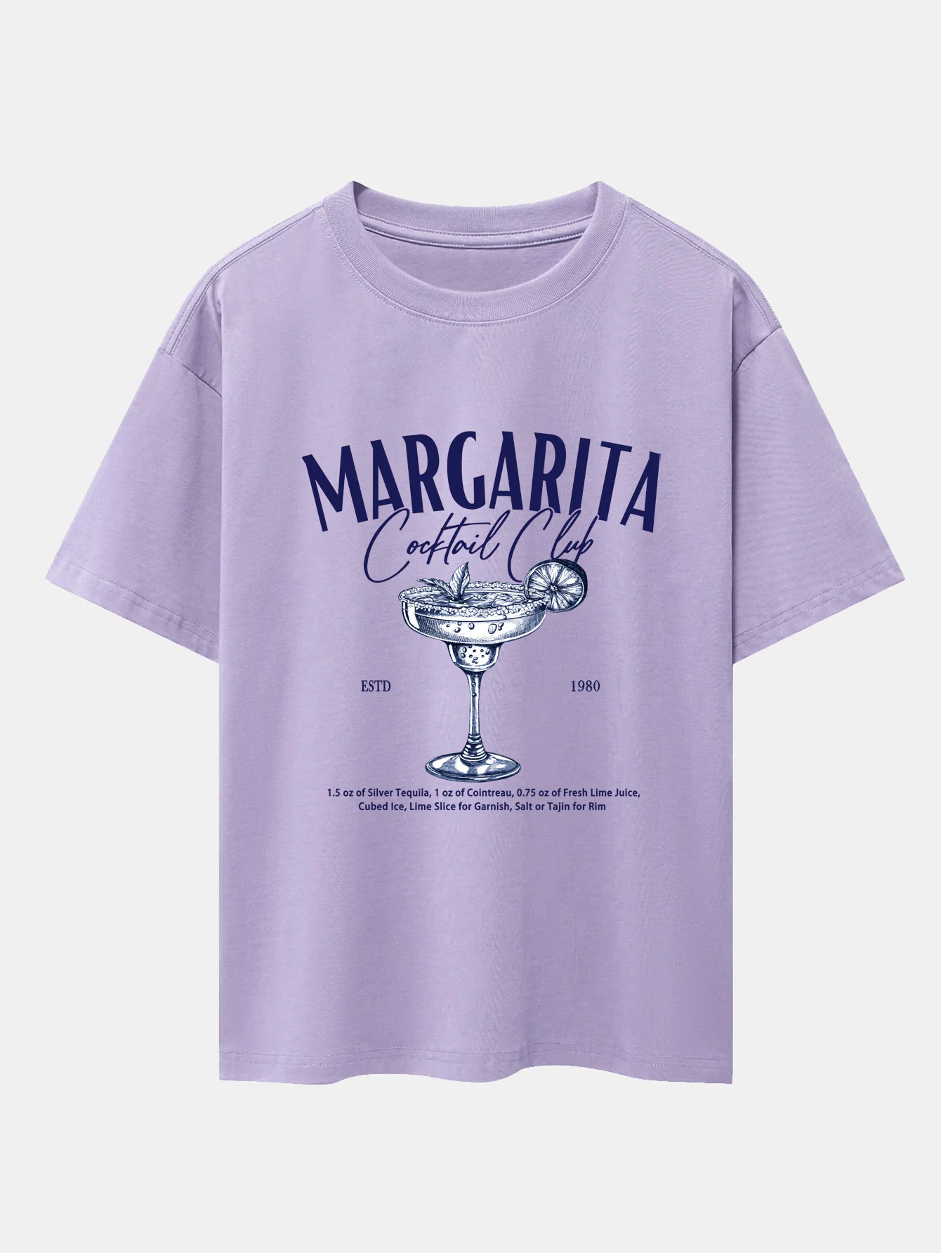 Margarita Cocktail Print Drop-Shoulder Oversize T-Shirt - Image 7