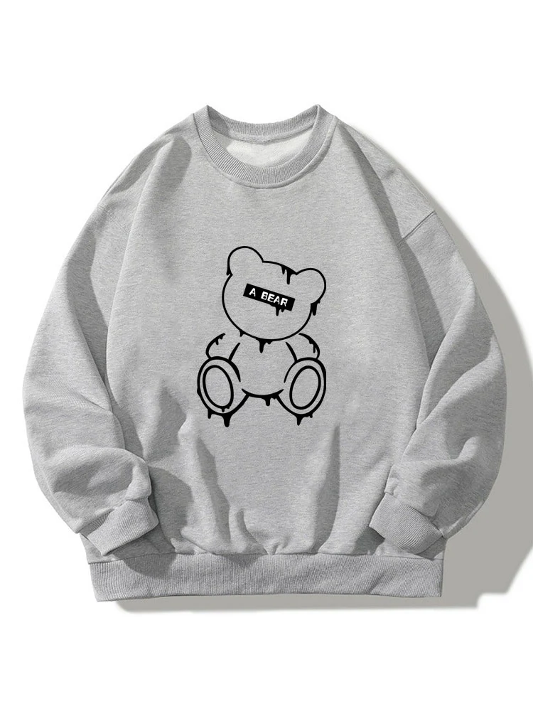 Geschmolzener Bärenabdruck Rundhals Entspanntes Sweatshirt - Image 6