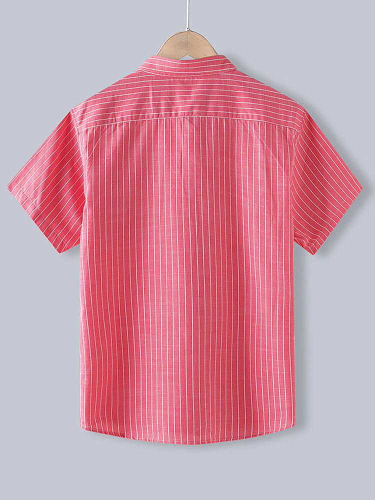 Herren Baumwoll gestreifte Button-Up Hemd - Image 10