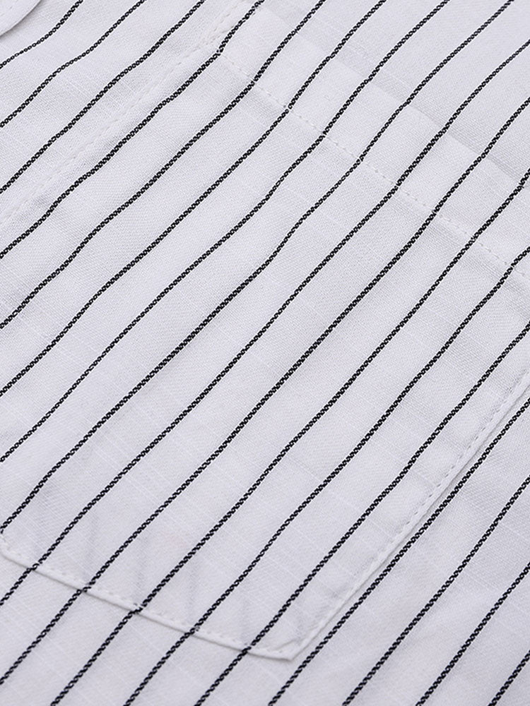 Herren Baumwoll gestreifte Button-Up Hemd - Image 15