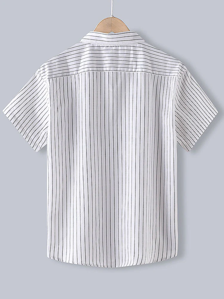 Herren Baumwoll gestreifte Button-Up Hemd - Image 3