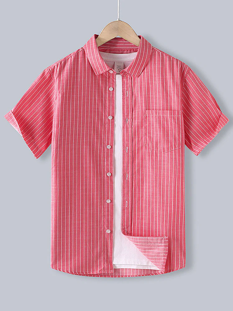 Herren Baumwoll gestreifte Button-Up Hemd - Image 9