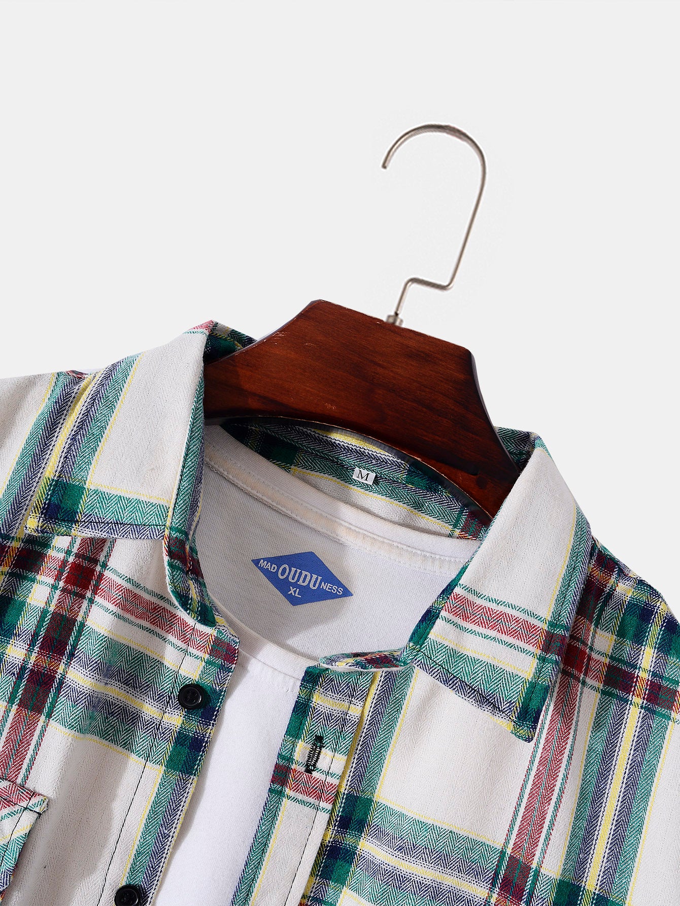Herren Karo Knopf-Down Hemd mit Taschen - Image 3
