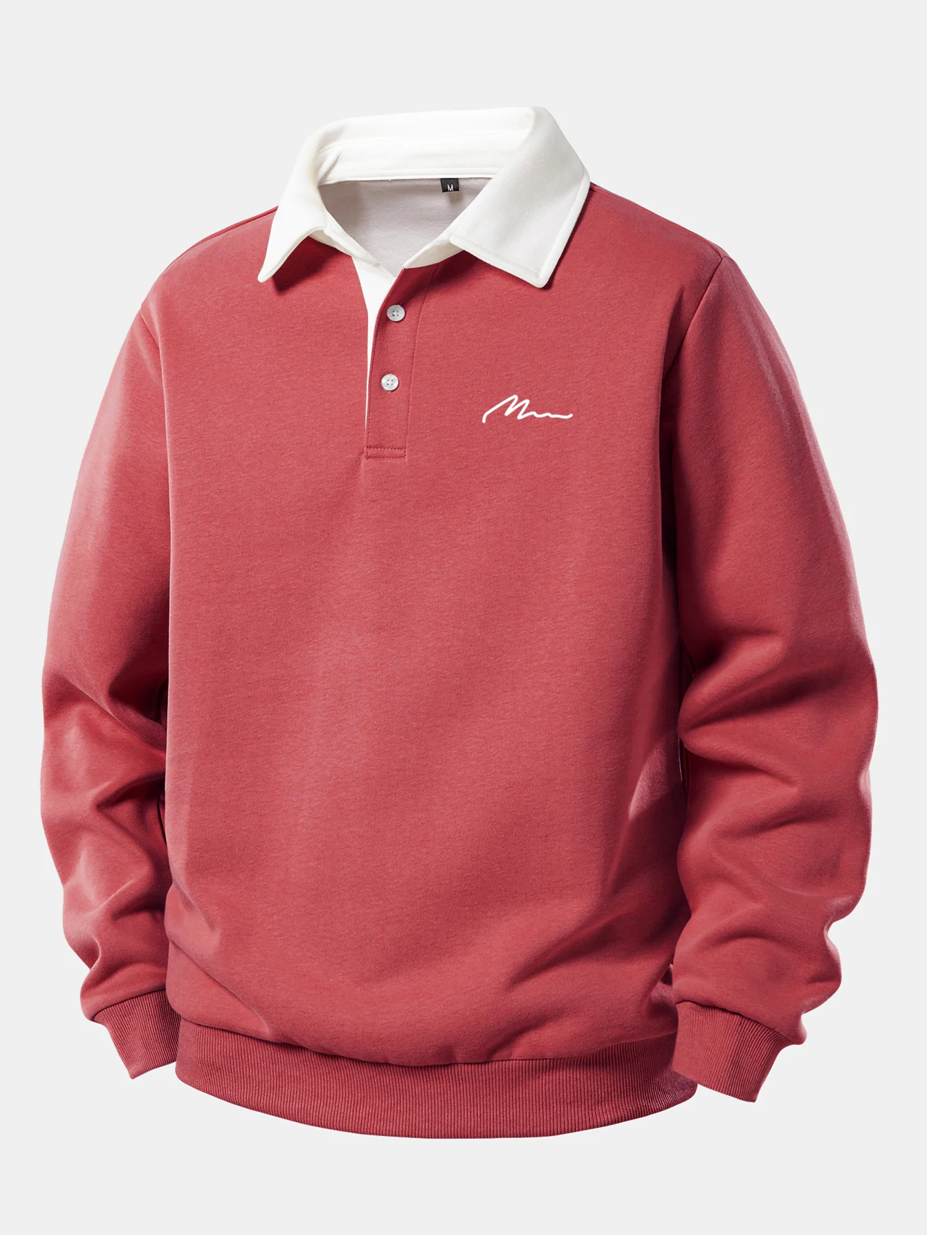 Herren Print Kontrast Poloshirts Kragen Sweatshirt - Image 7