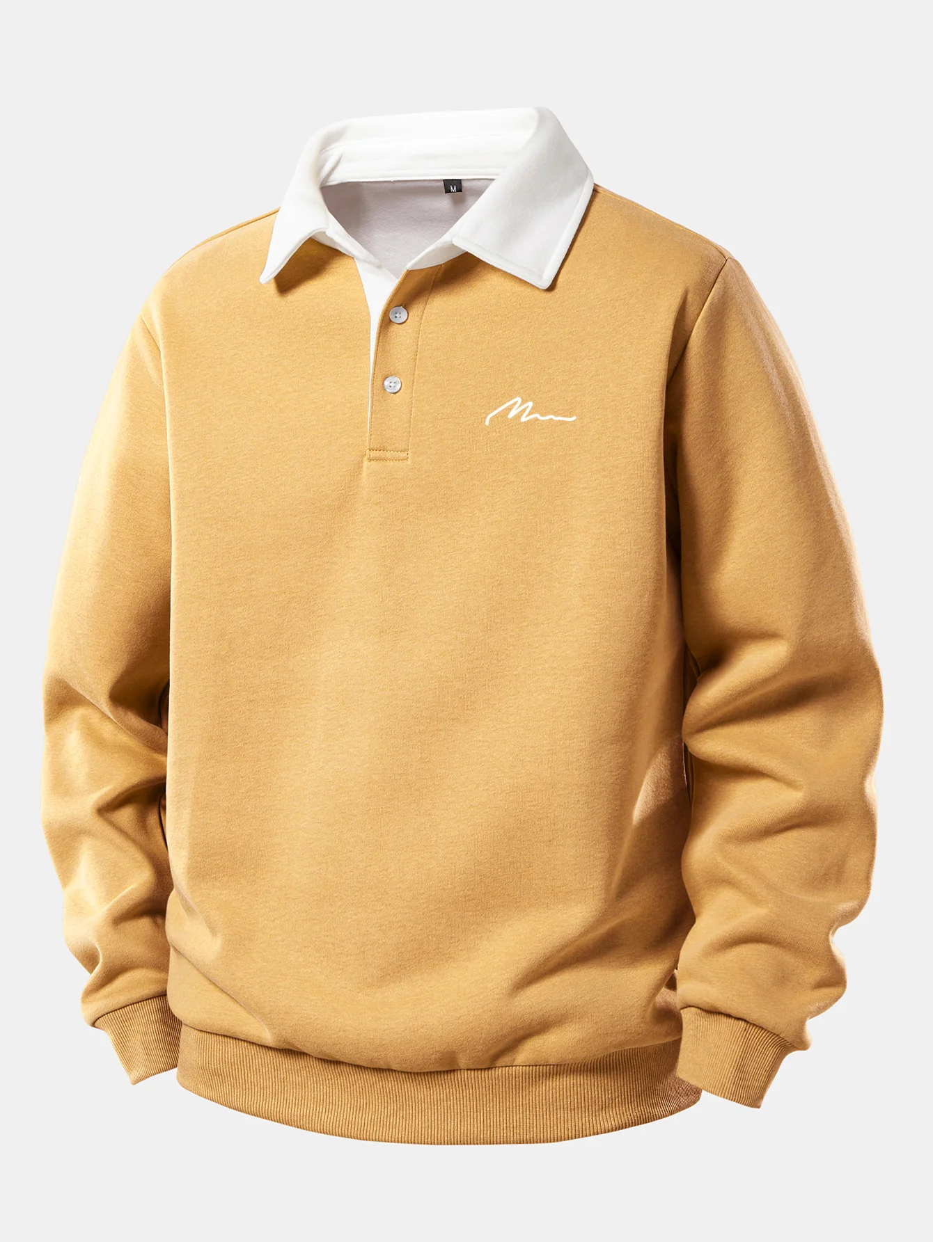 Herren Print Kontrast Poloshirts Kragen Sweatshirt - Image 8