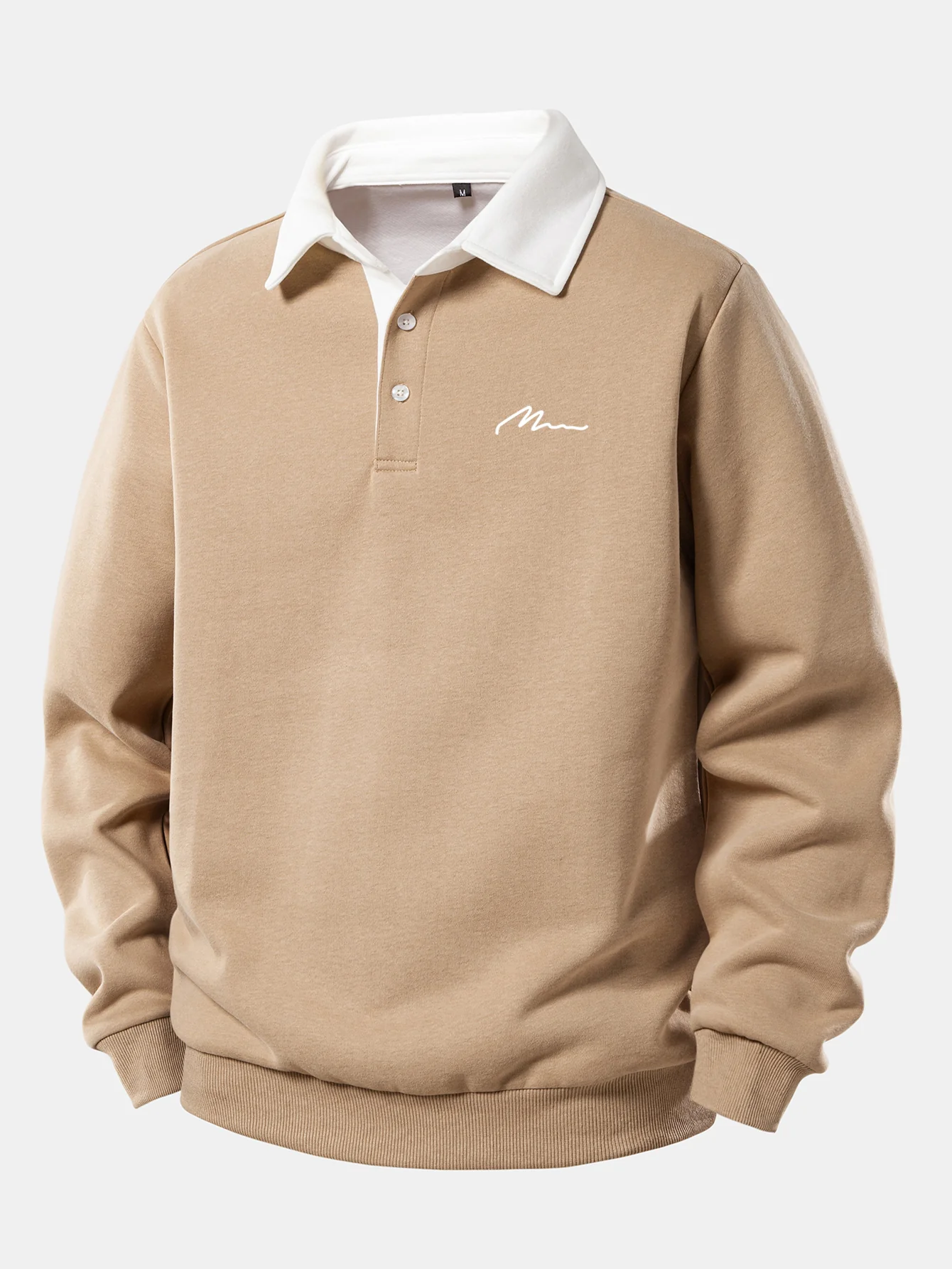 Herren Print Kontrast Poloshirts Kragen Sweatshirt - Image 9