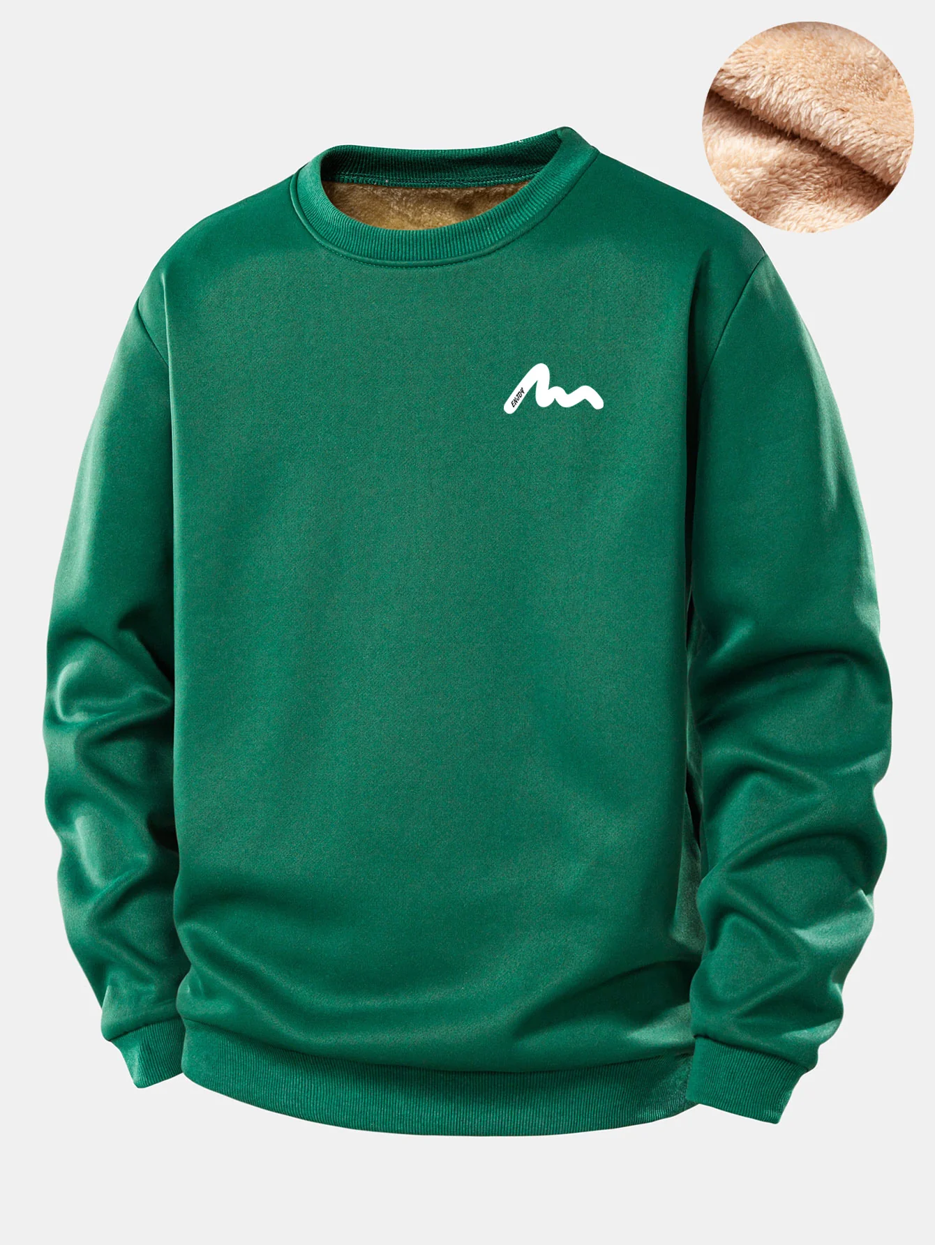 Men Print Teddy Fleece Lined Sweatshirt - Image 6