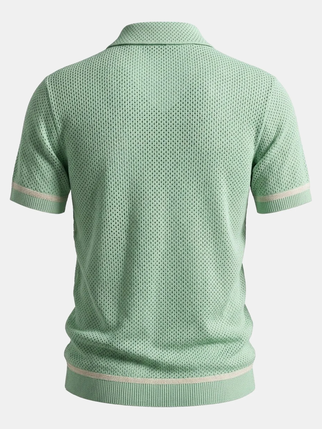 Contrast Trim Open Knit Shirt - Image 2
