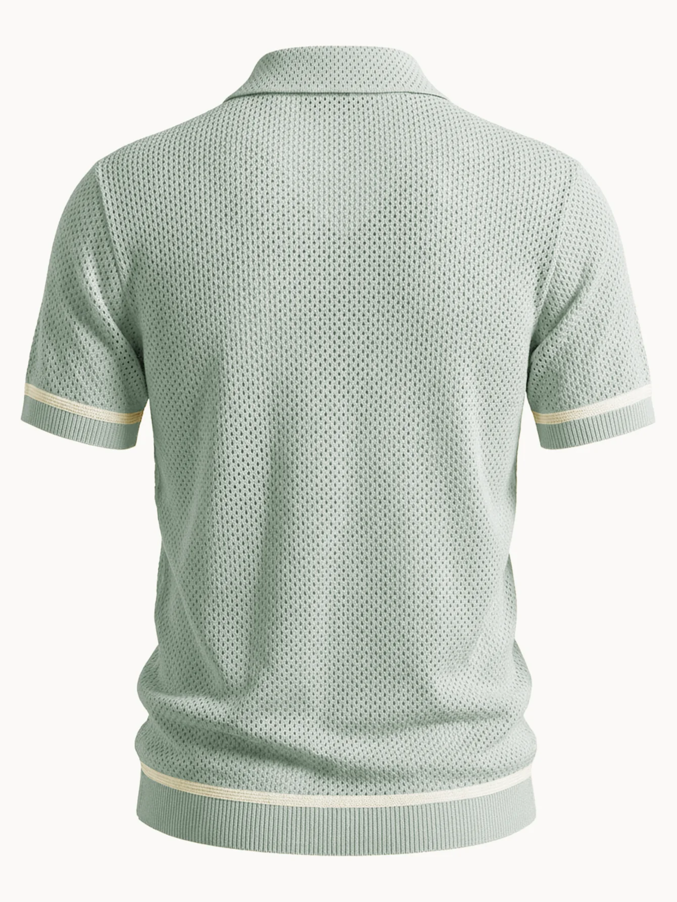 Contrast Trim Open Knit Shirt - Image 6