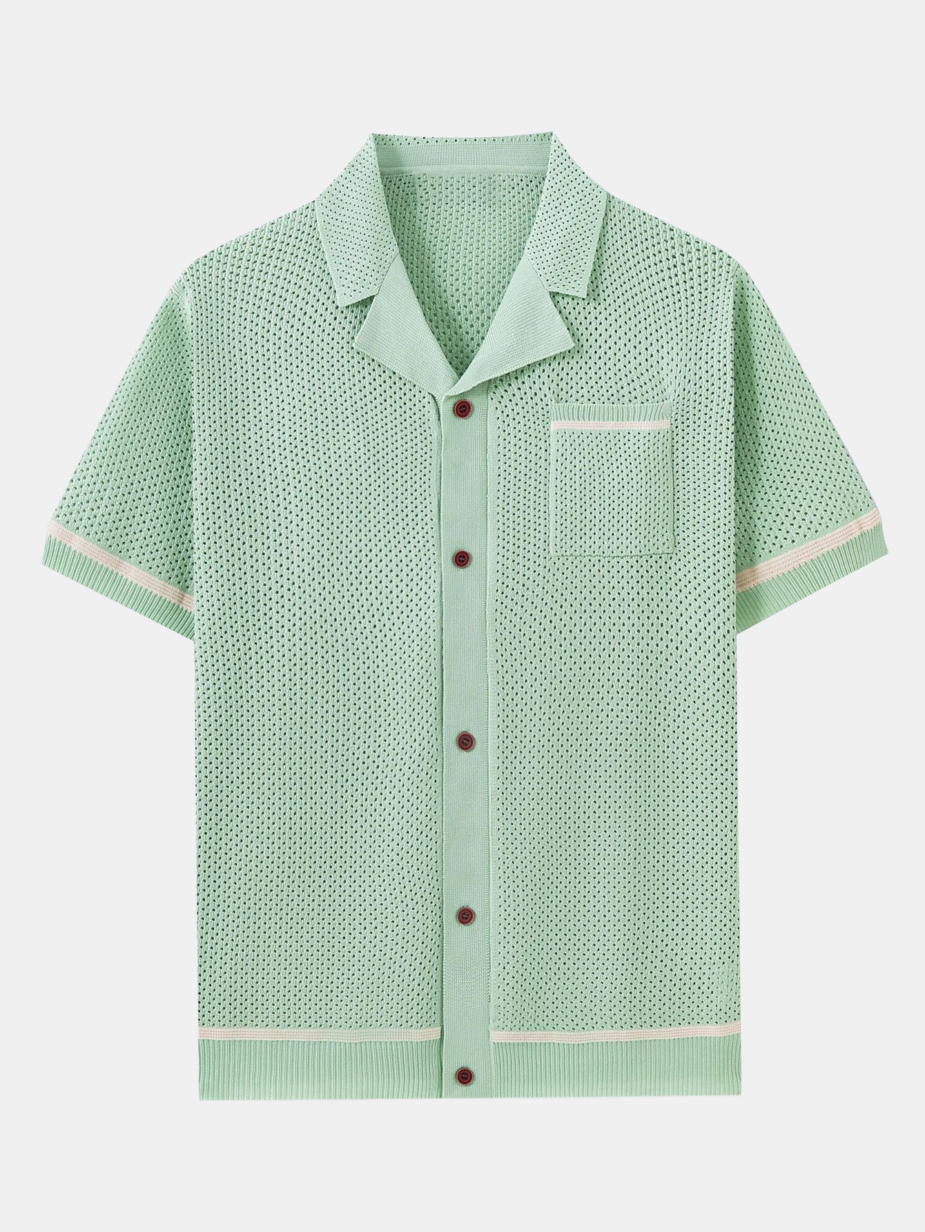 Netz-Häkelstrickshirt