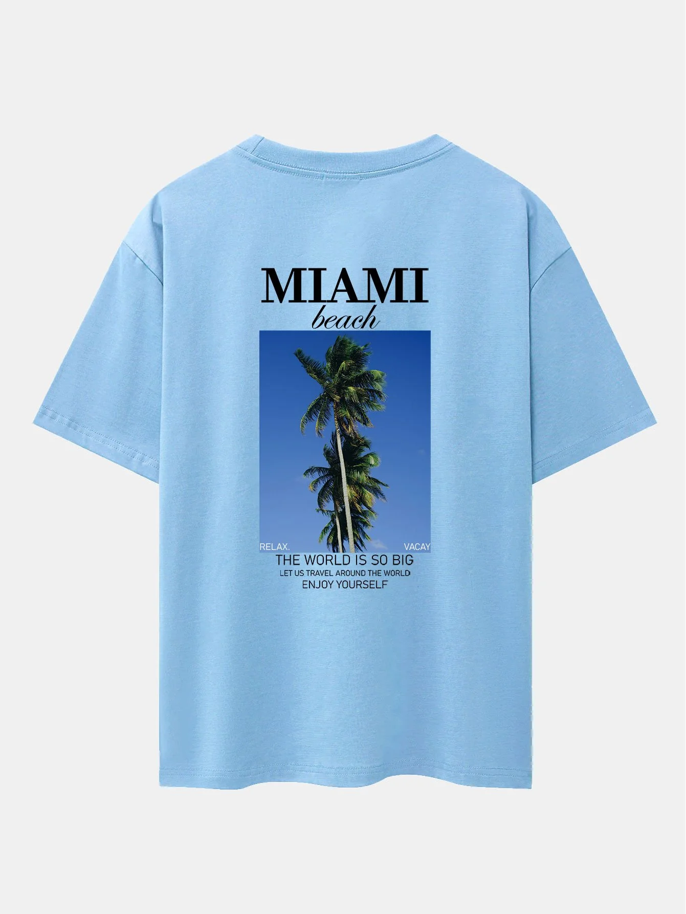 Miami Palm Tree Rückenprint Drop Shoulder Oversize T-Shirt