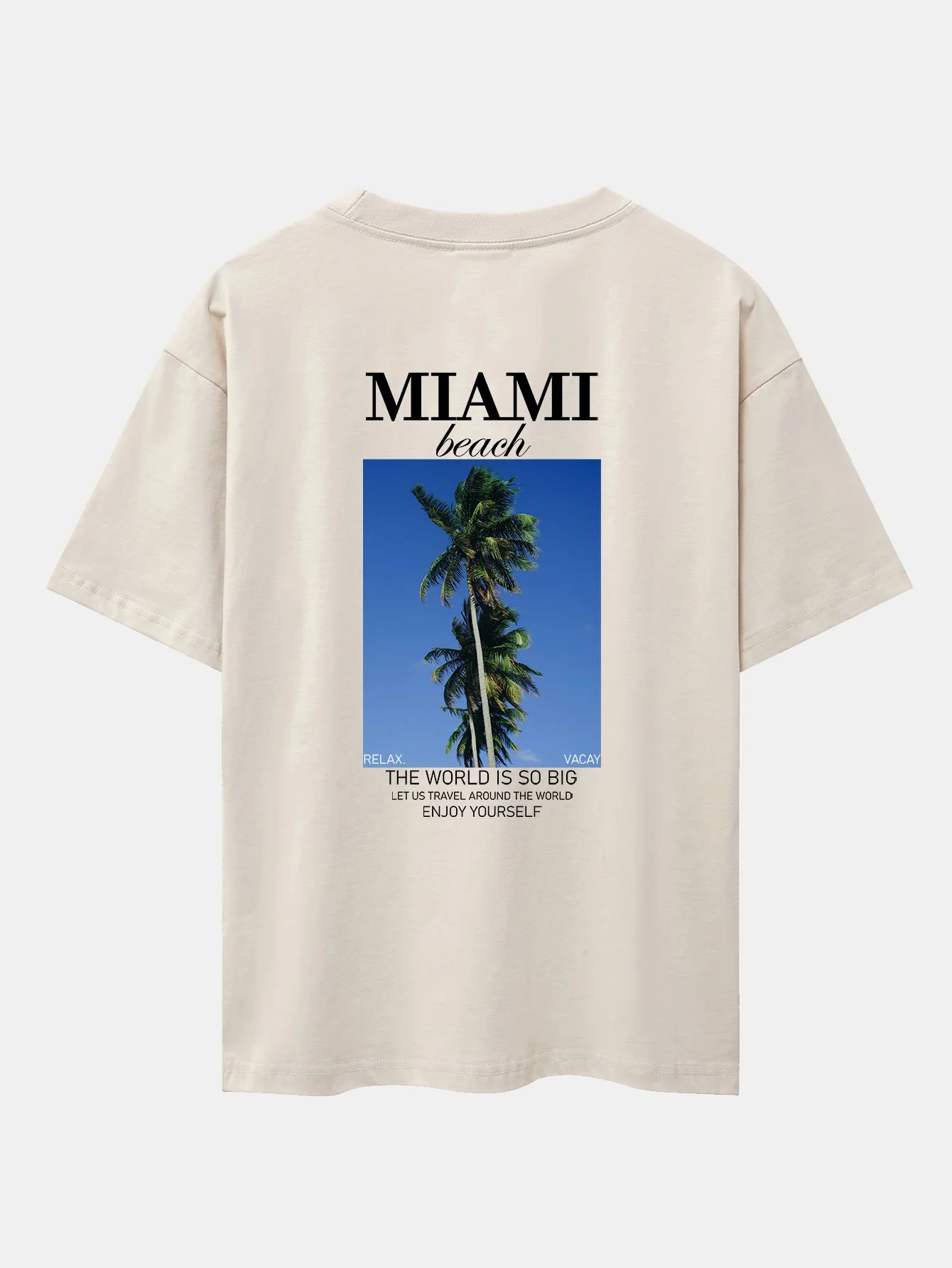 Miami Palm Tree Rückenprint Drop Shoulder Oversize T-Shirt - Image 11