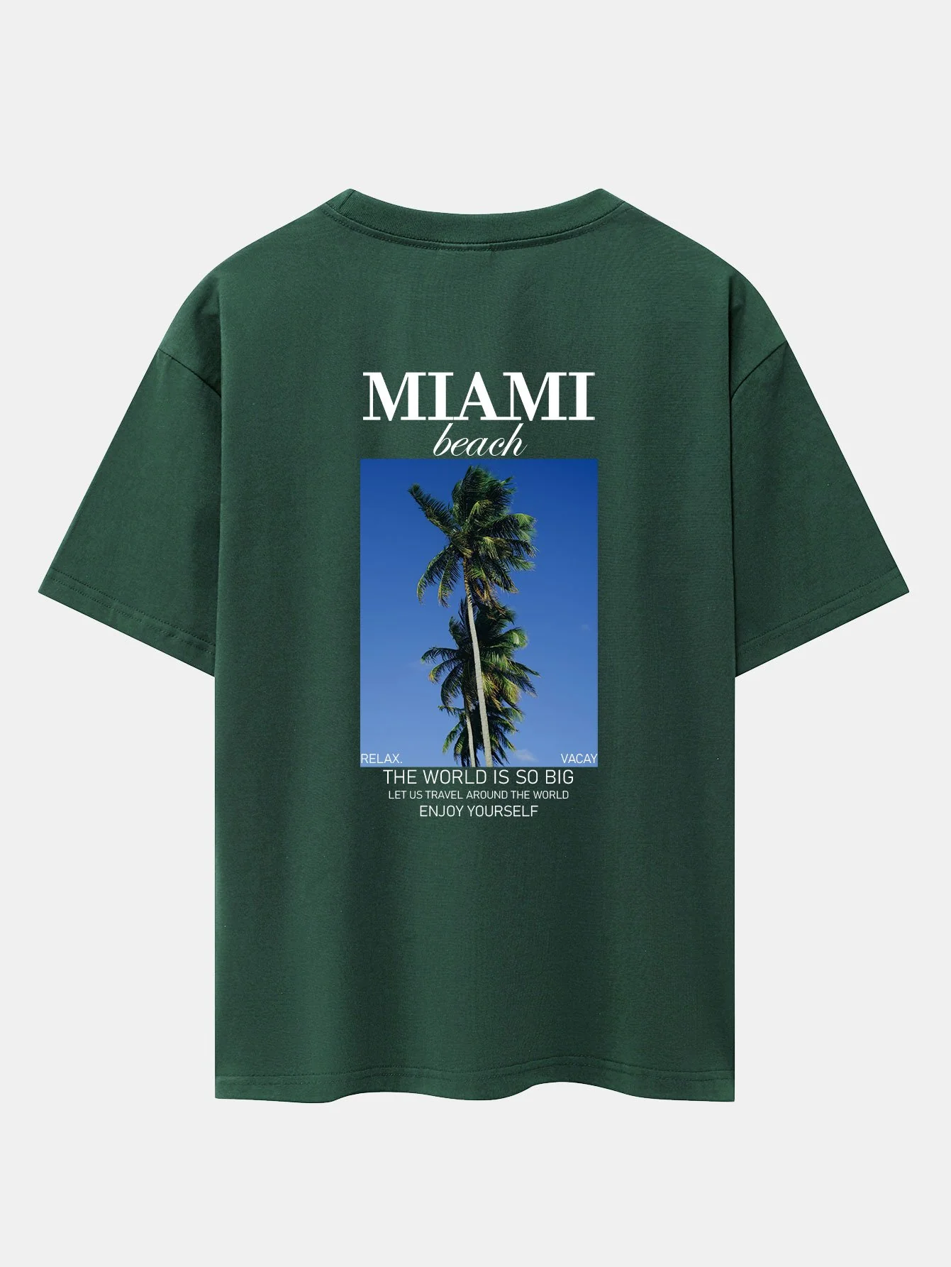Miami Palm Tree Rückenprint Drop Shoulder Oversize T-Shirt - Image 15