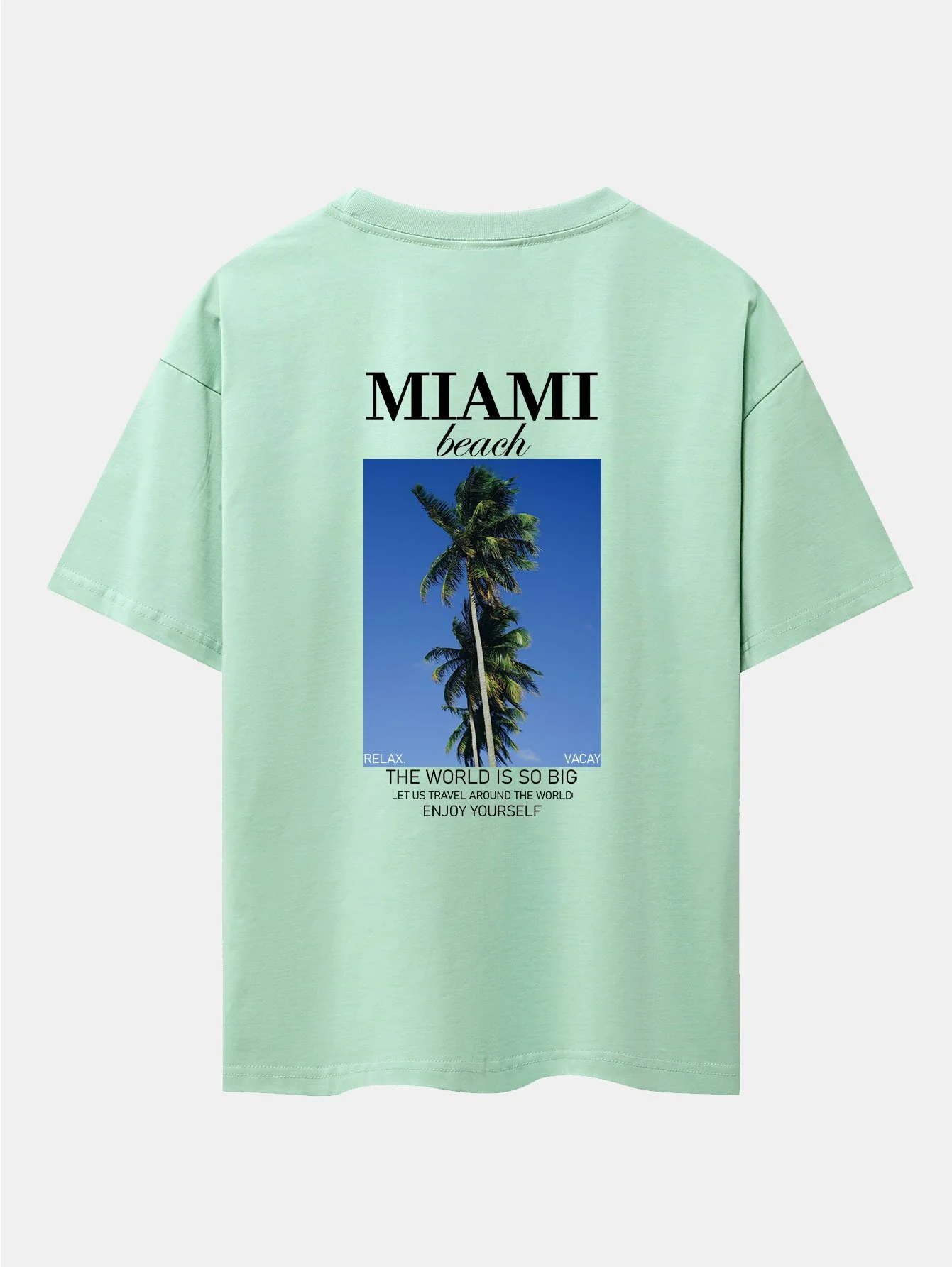 Miami Palm Tree Rückenprint Drop Shoulder Oversize T-Shirt - Image 17