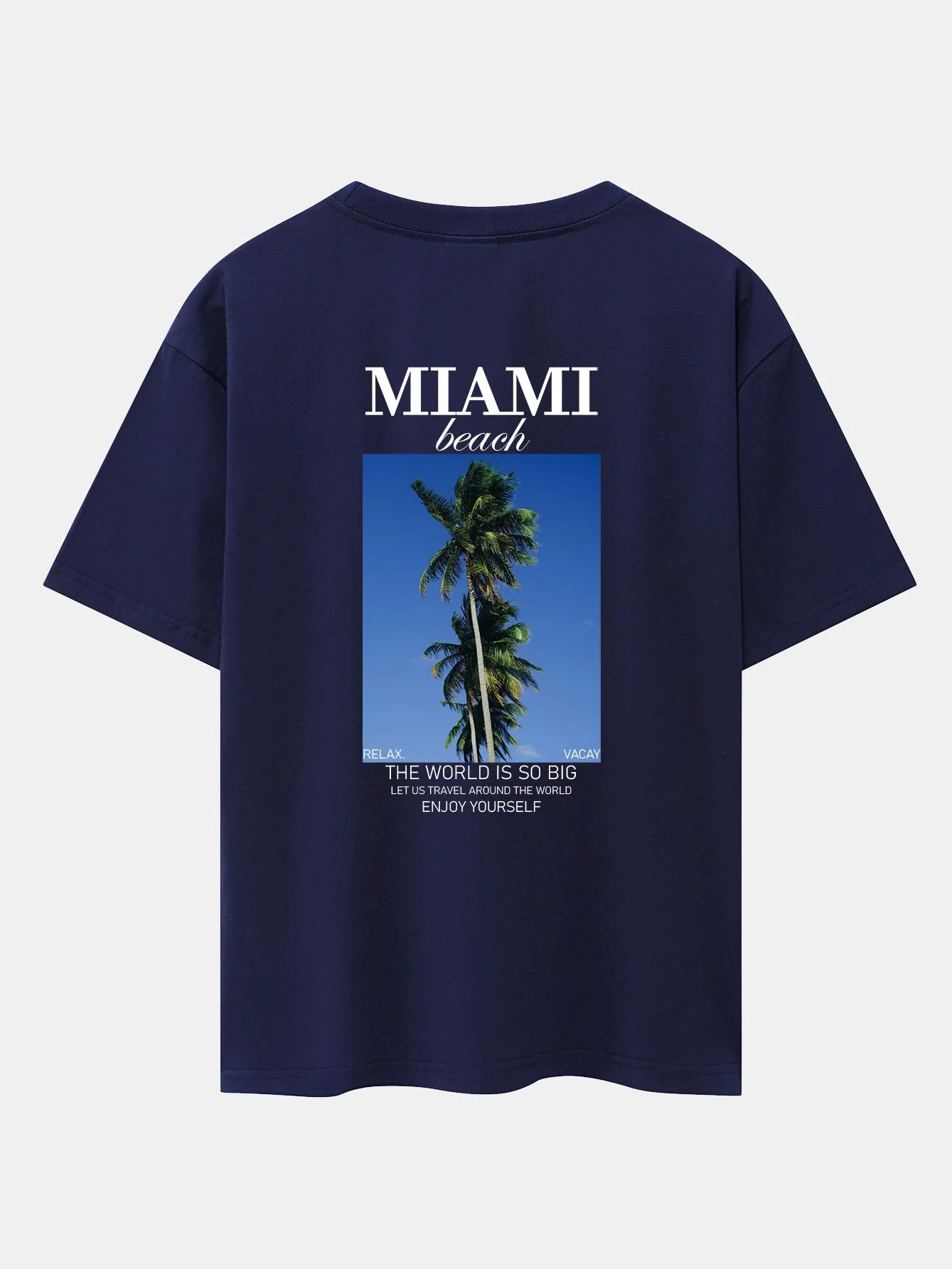 Miami Palm Tree Rückenprint Drop Shoulder Oversize T-Shirt - Image 20