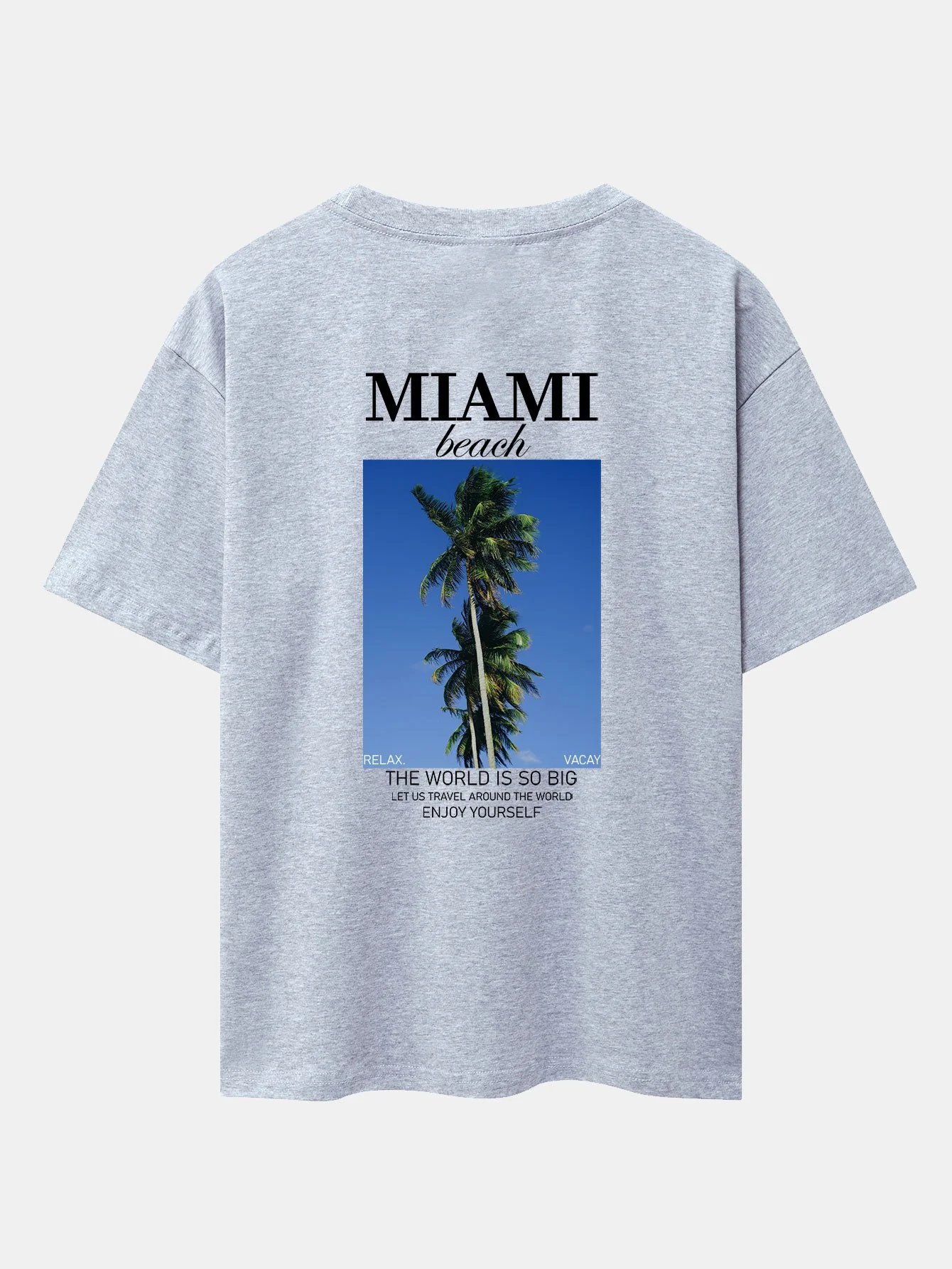Miami Palm Tree Rückenprint Drop Shoulder Oversize T-Shirt - Image 22