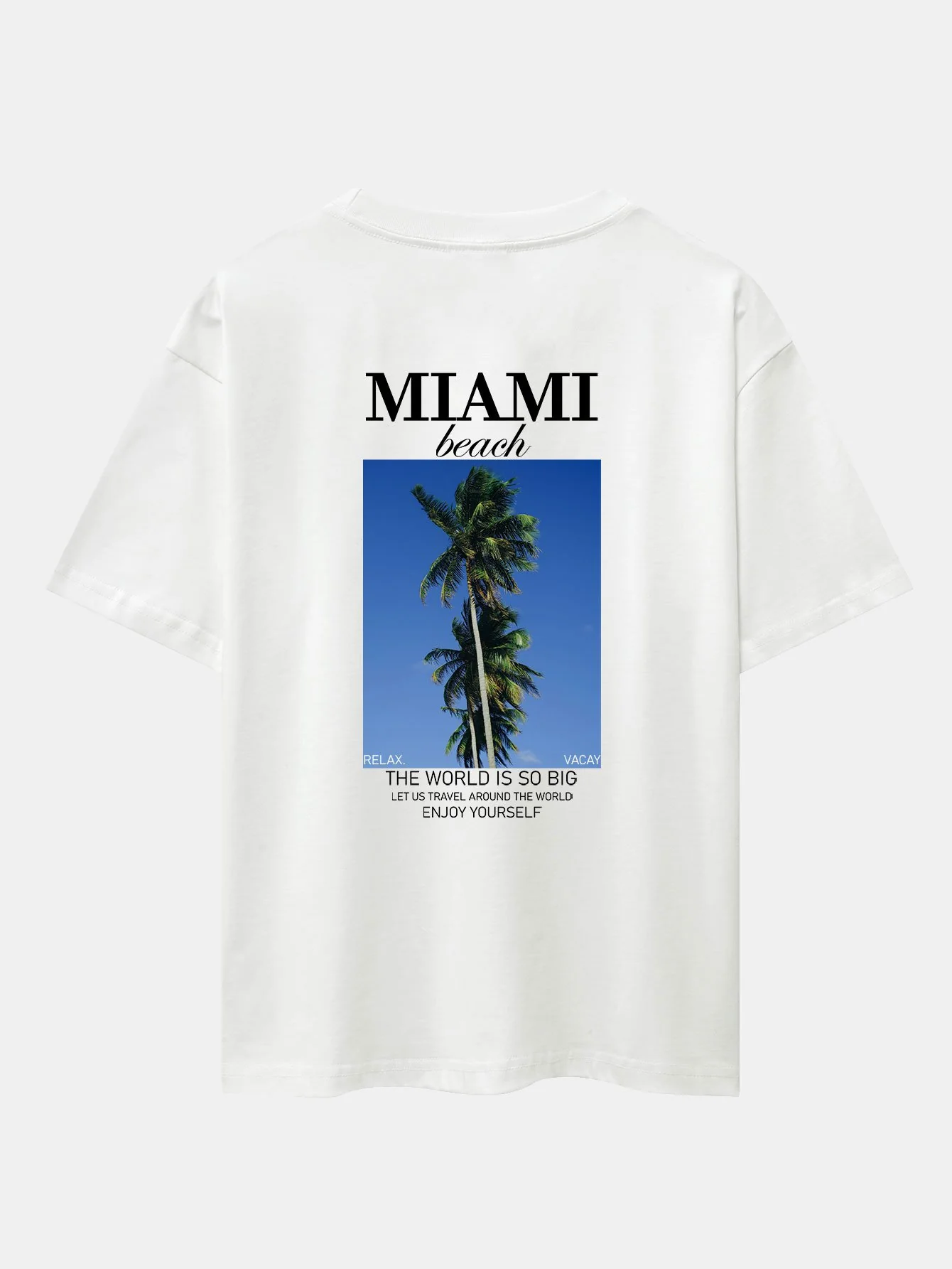 Miami Palm Tree Rückenprint Drop Shoulder Oversize T-Shirt - Image 3
