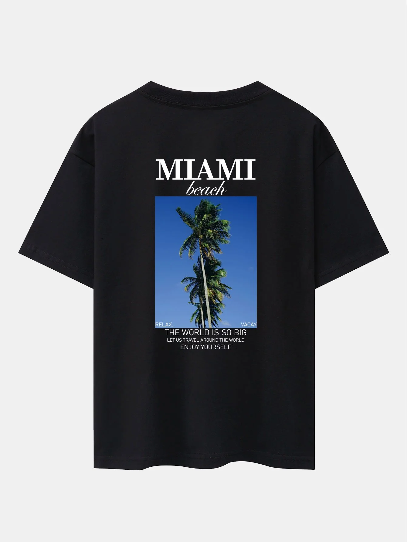 Miami Palm Tree Rückenprint Drop Shoulder Oversize T-Shirt - Image 5