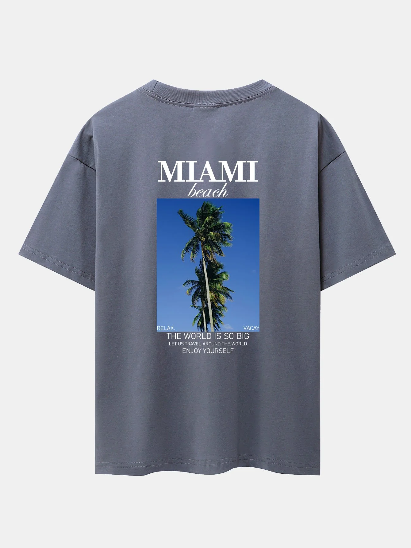 Miami Palm Tree Rückenprint Drop Shoulder Oversize T-Shirt - Image 7
