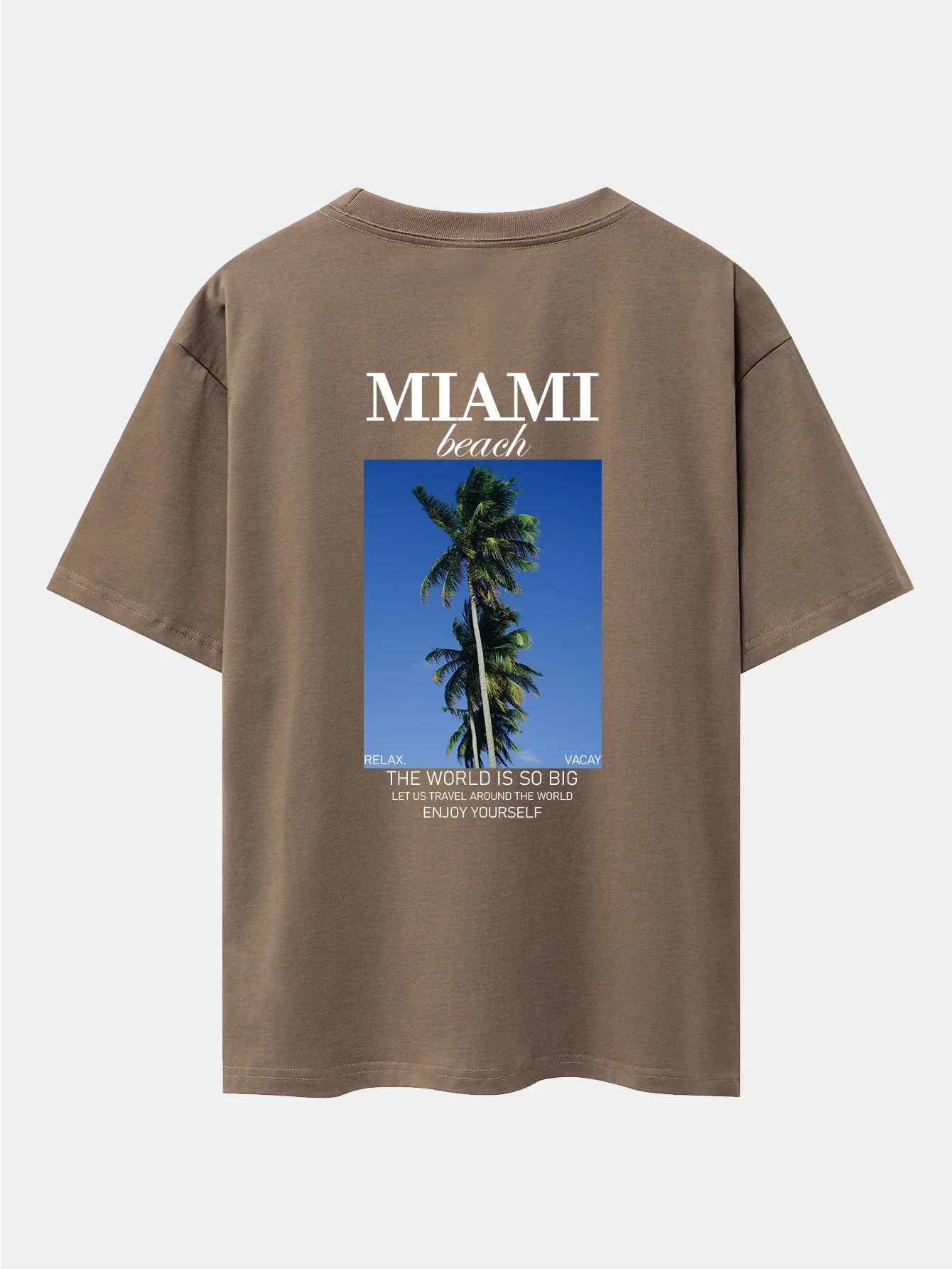 Miami Palm Tree Rückenprint Drop Shoulder Oversize T-Shirt - Image 9