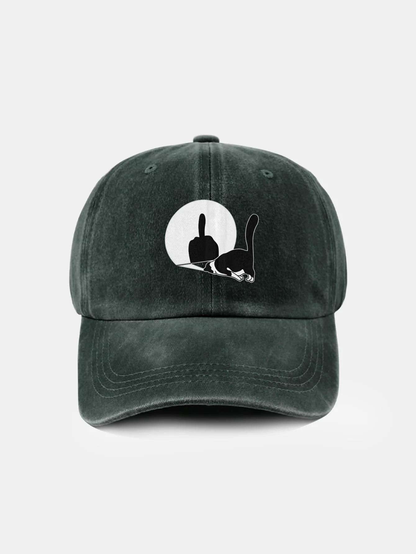 Middle Paw Katzenmotiv gewaschene Baseballkappe - Image 11