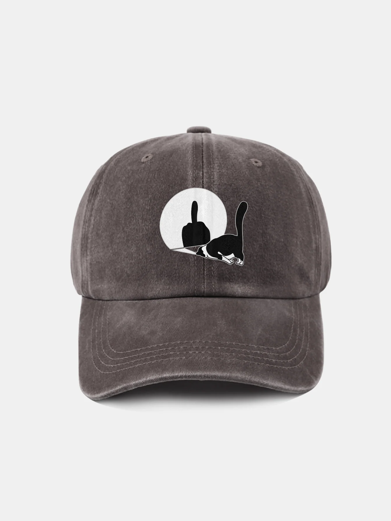 Middle Paw Katzenmotiv gewaschene Baseballkappe - Image 13